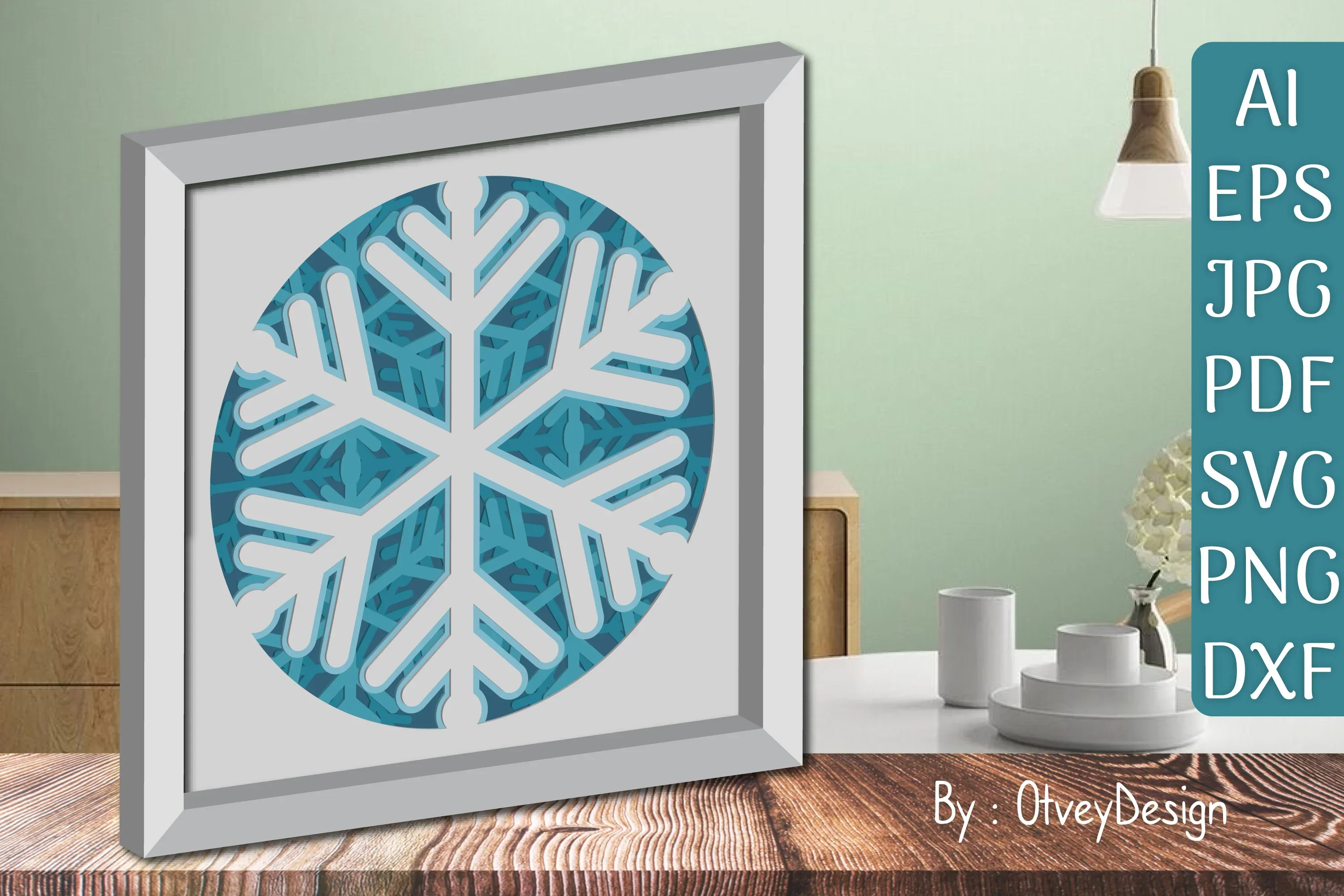Snowflake 3D Shadow Box Layered Papercut SVG Bundle - Image 2