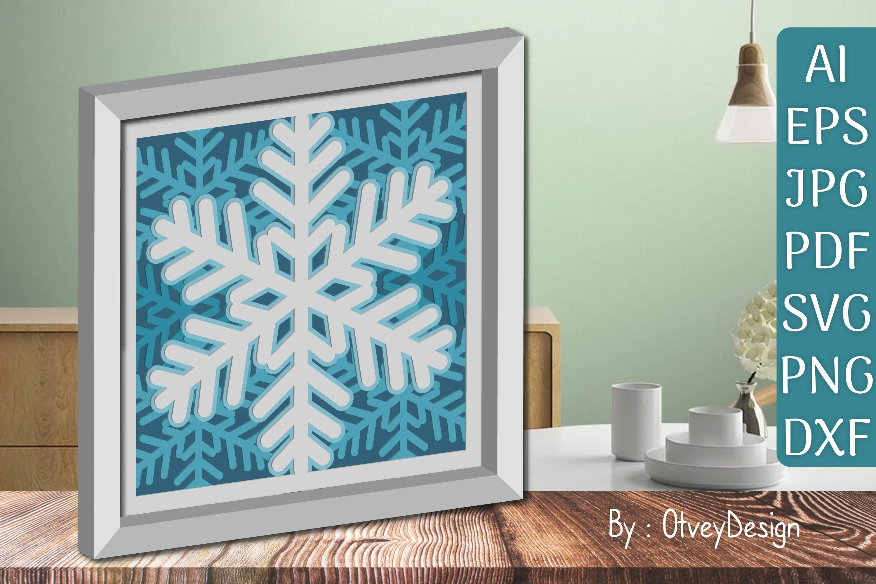 Snowflake 3D Shadow Box Layered Papercut SVG Bundle - Image 2