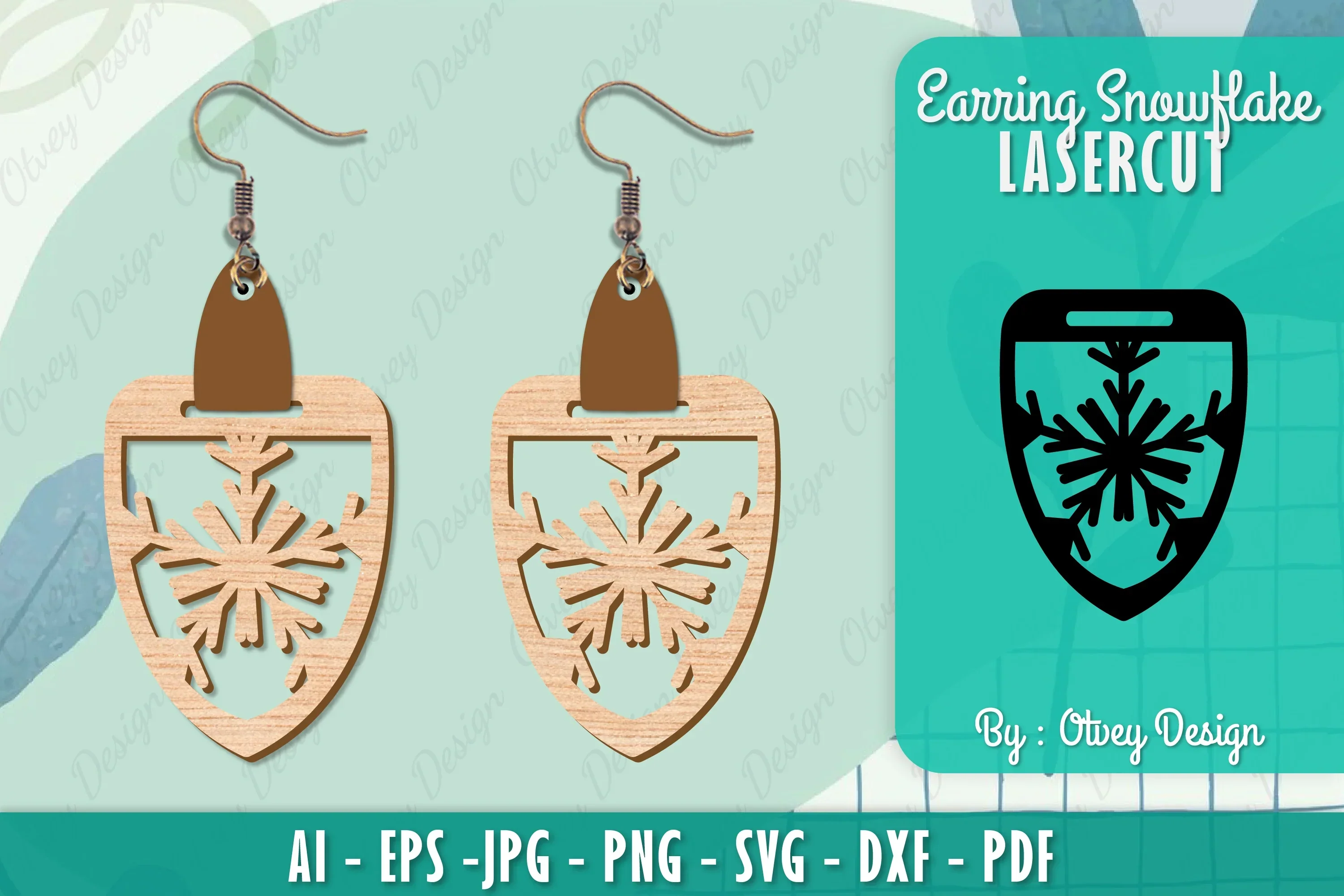 Snowflake Earring Lasercut SVG Bundle