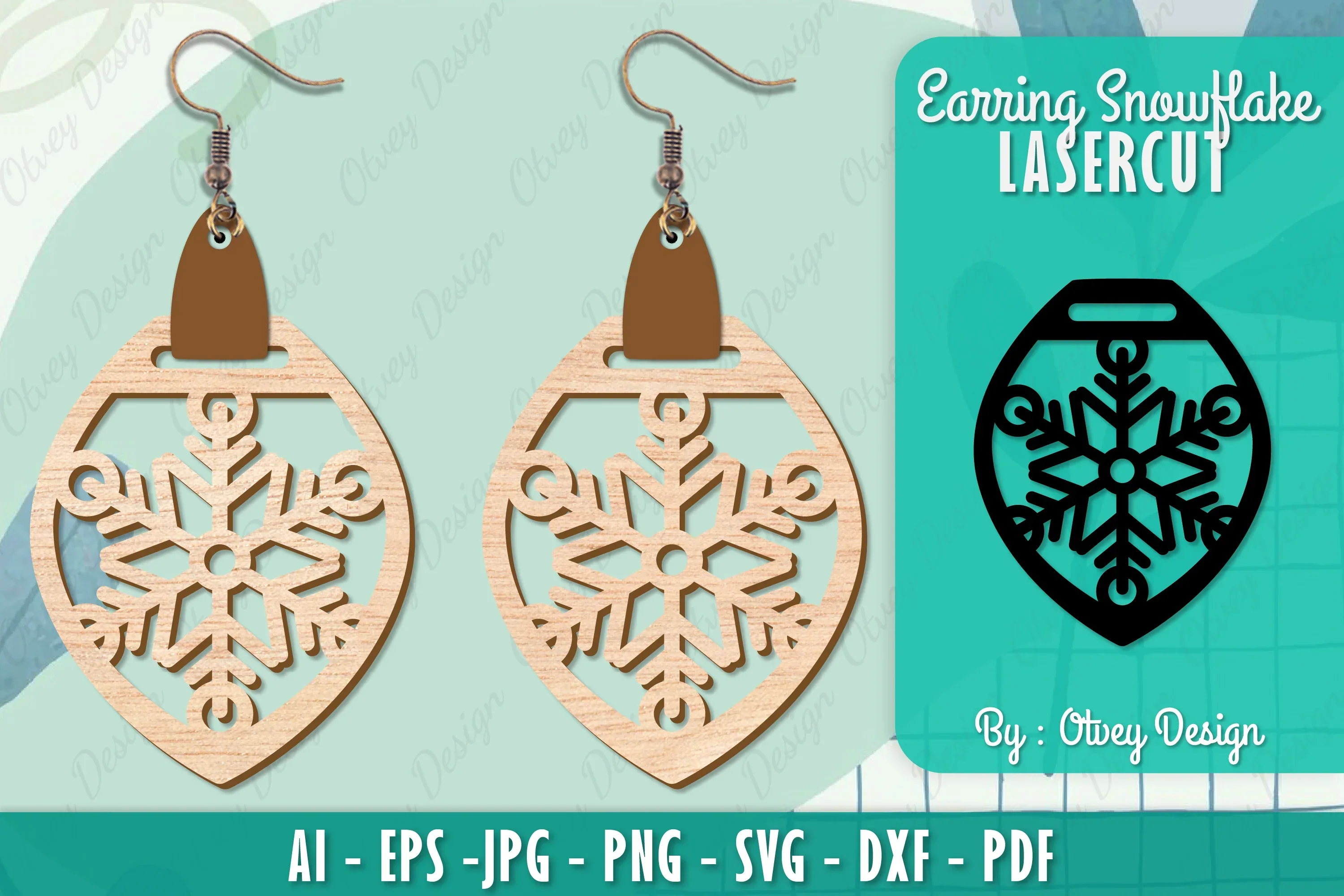 Snowflake Earring Lasercut SVG Bundle