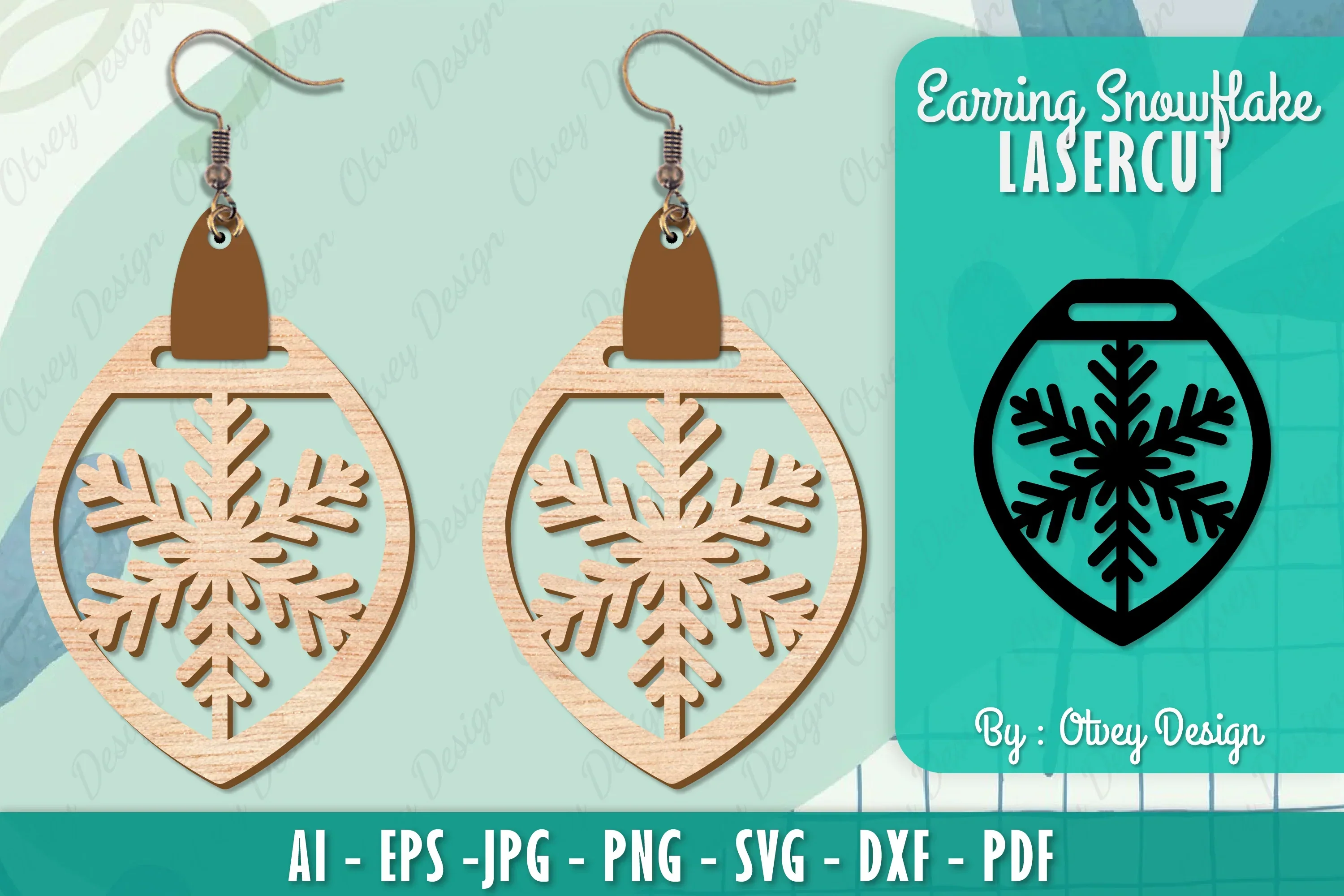 Snowflake Earring Lasercut SVG Bundle