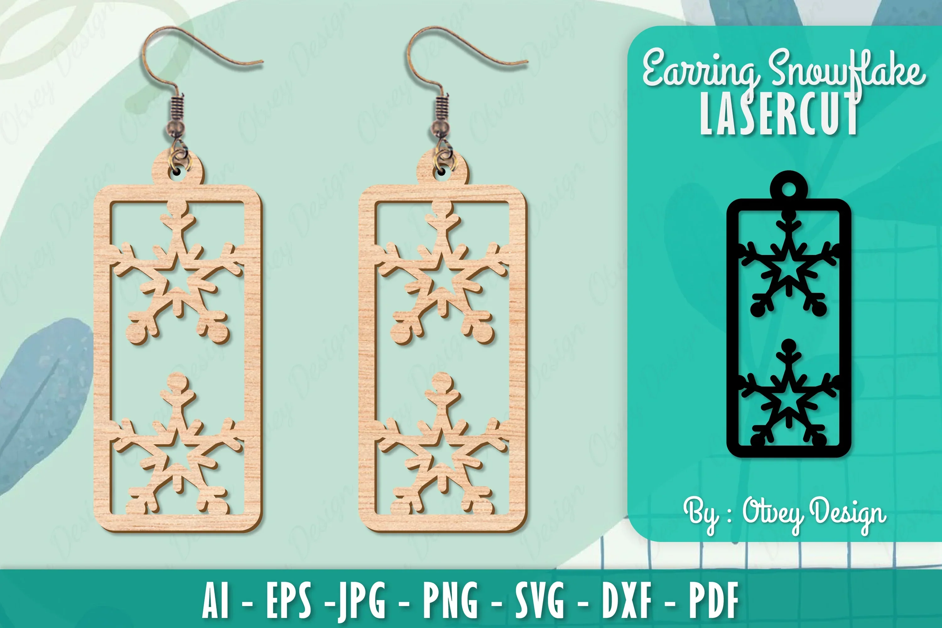 Snowflake Earring Lasercut SVG Bundle