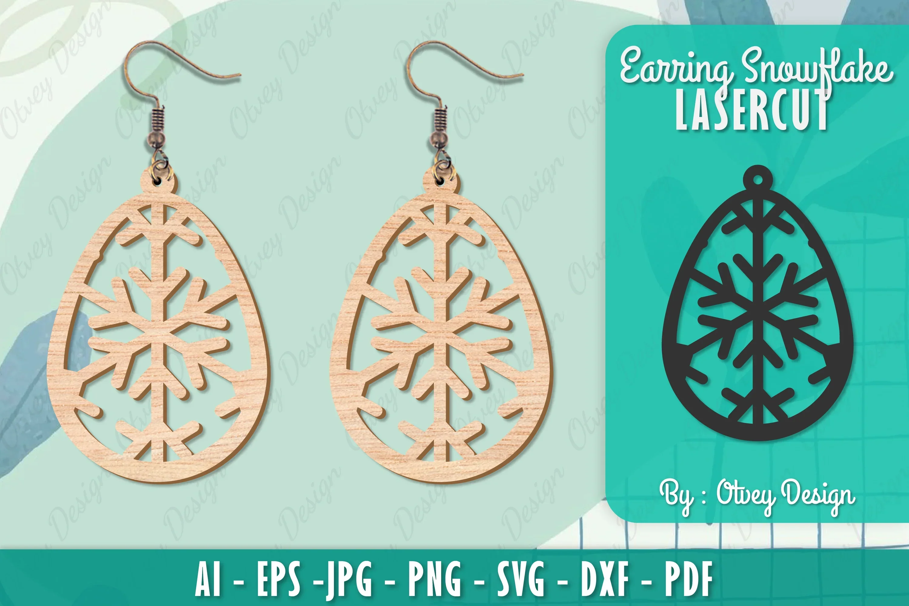 Snowflake Earring Lasercut SVG Bundle