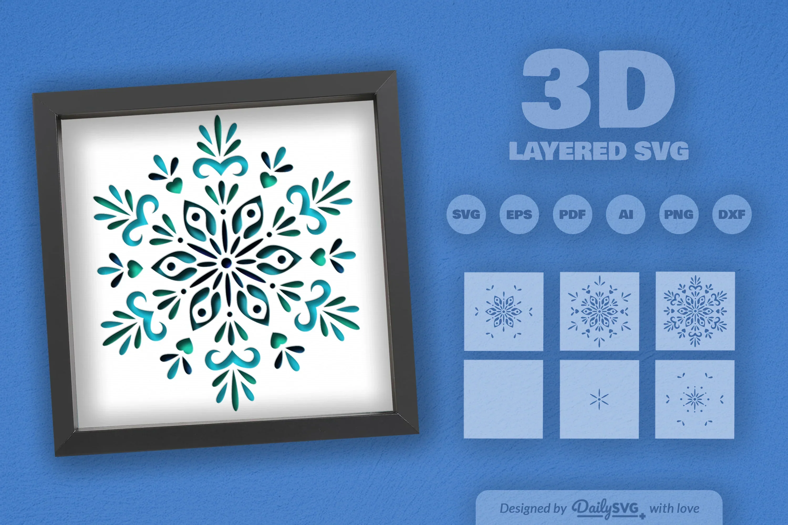 Snowflake Mandala Papercut SVG Bundle - Image 2