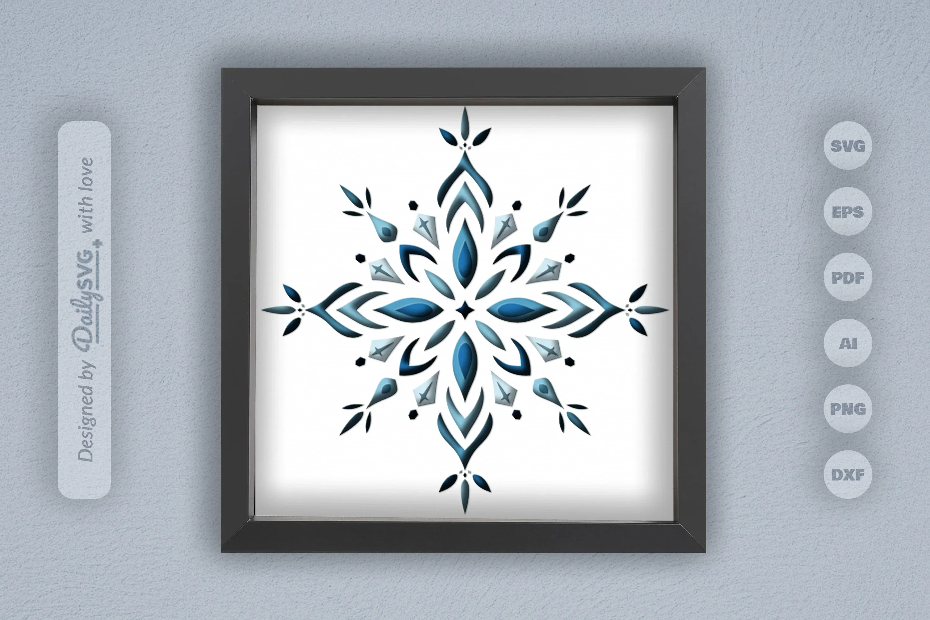 Snowflake Mandala Winter Papercut SVG Bundle