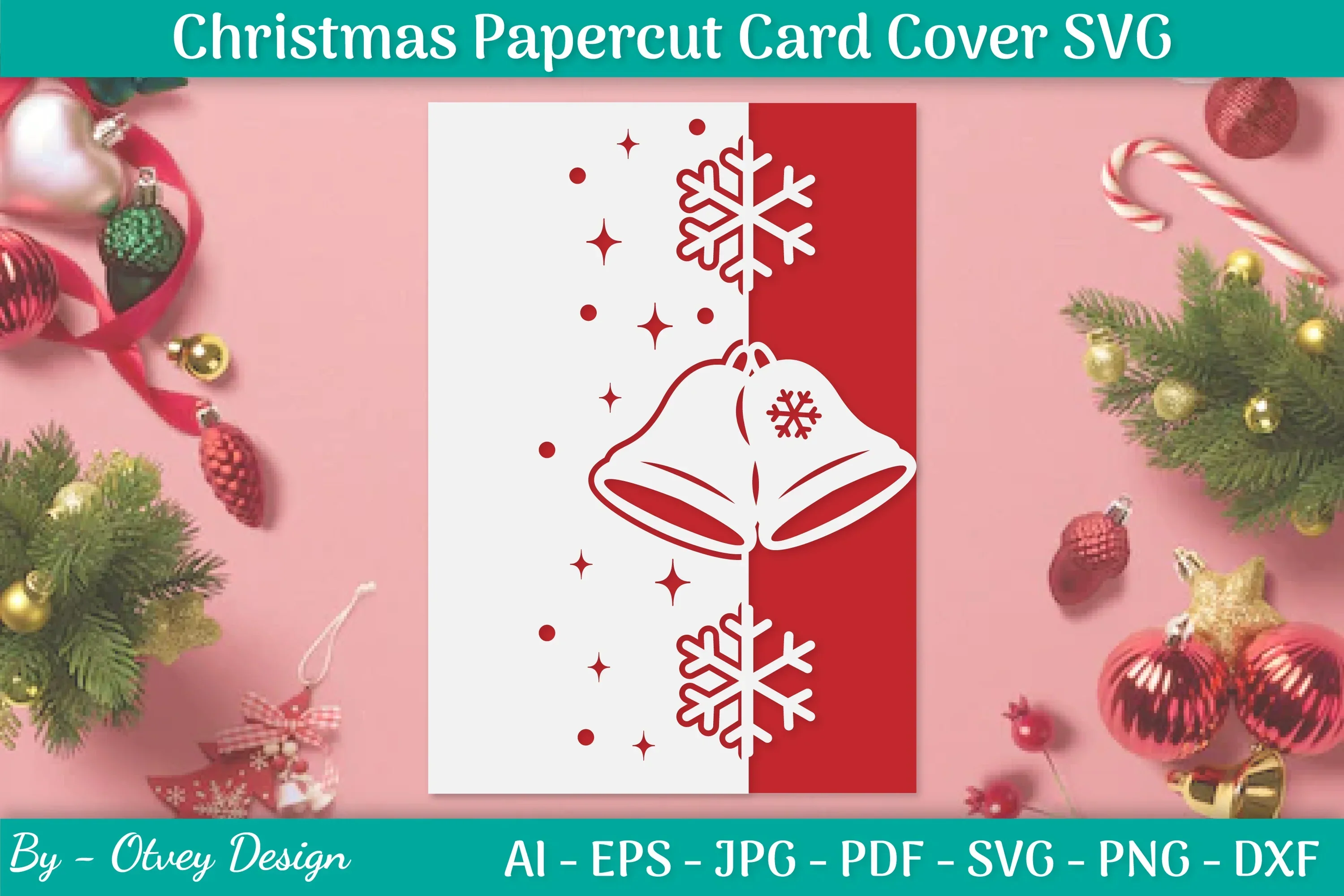 Snowflake Papercut Card Cover Template SVG Bundle