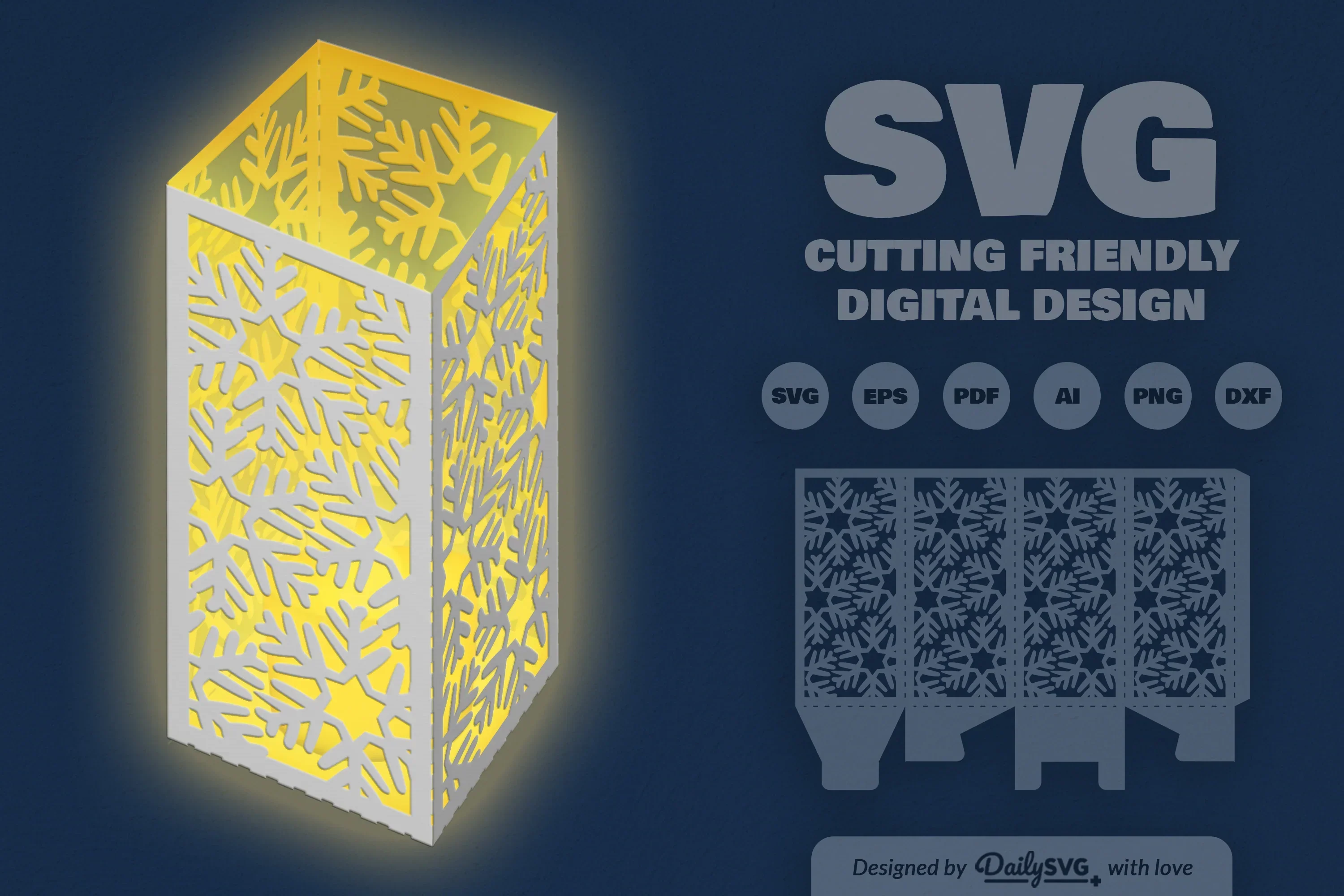 Snowflakes Lantern Papercut Clipart Daily SVG Bundles - Image 10