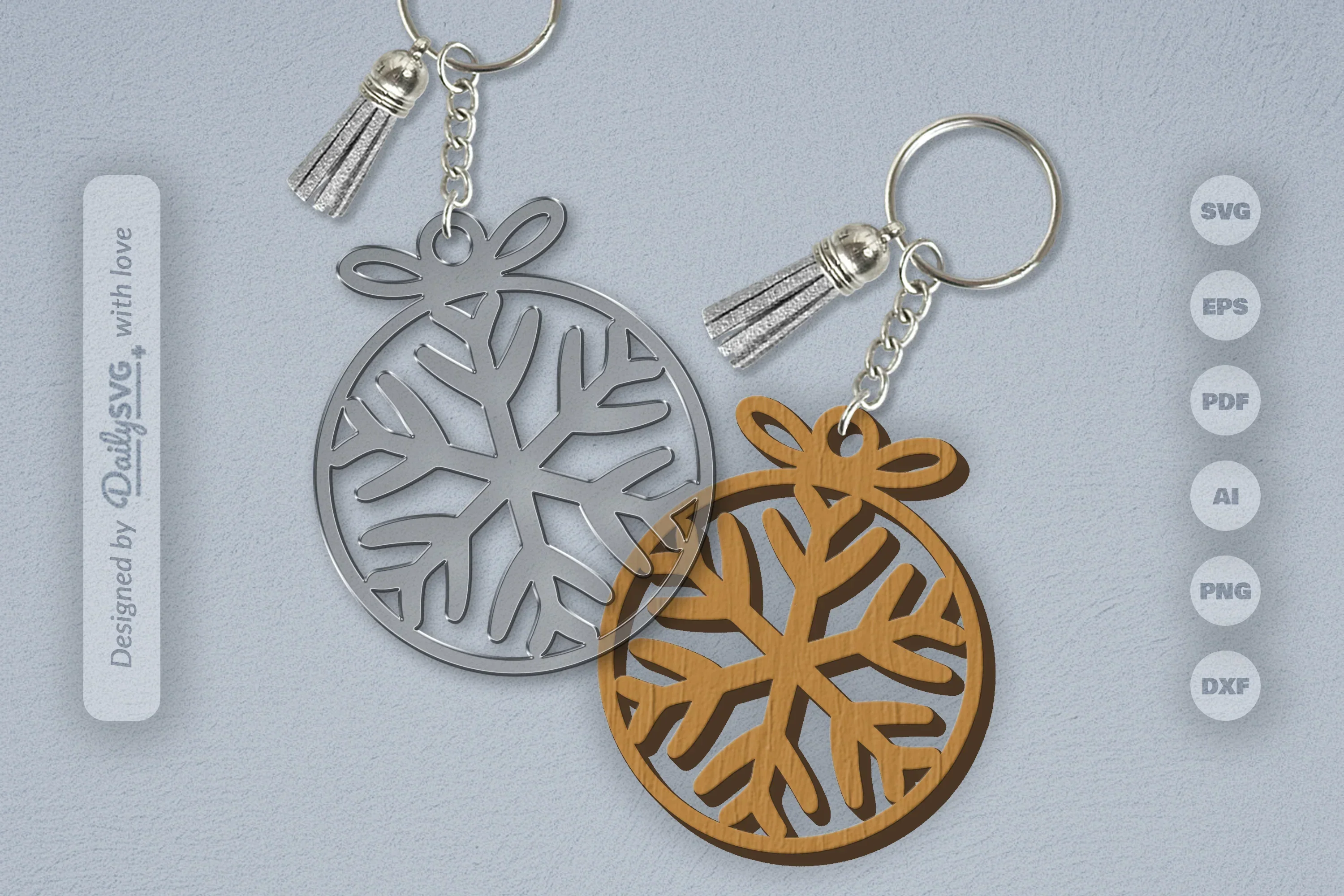 Snowflakes Round Bauble SVG Bundle