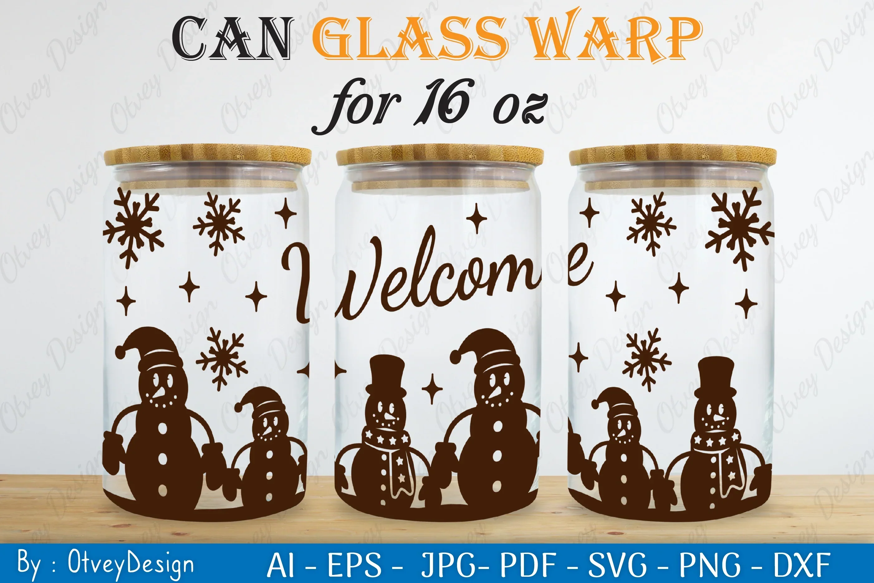 Snowman Can Glass 16 OZ SVG Bundle - Image 2