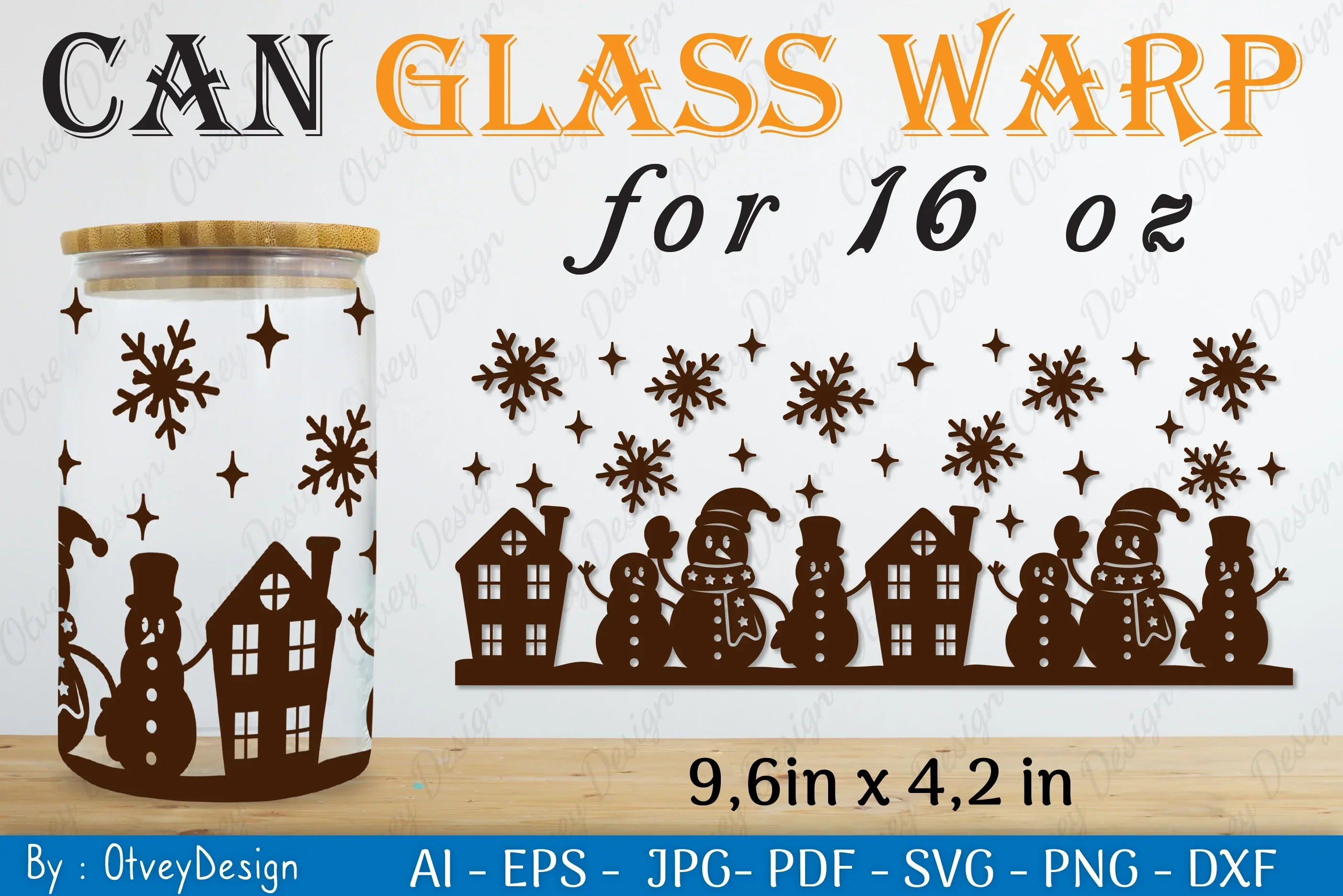 Snowman Can Glass 16 OZ SVG Bundle