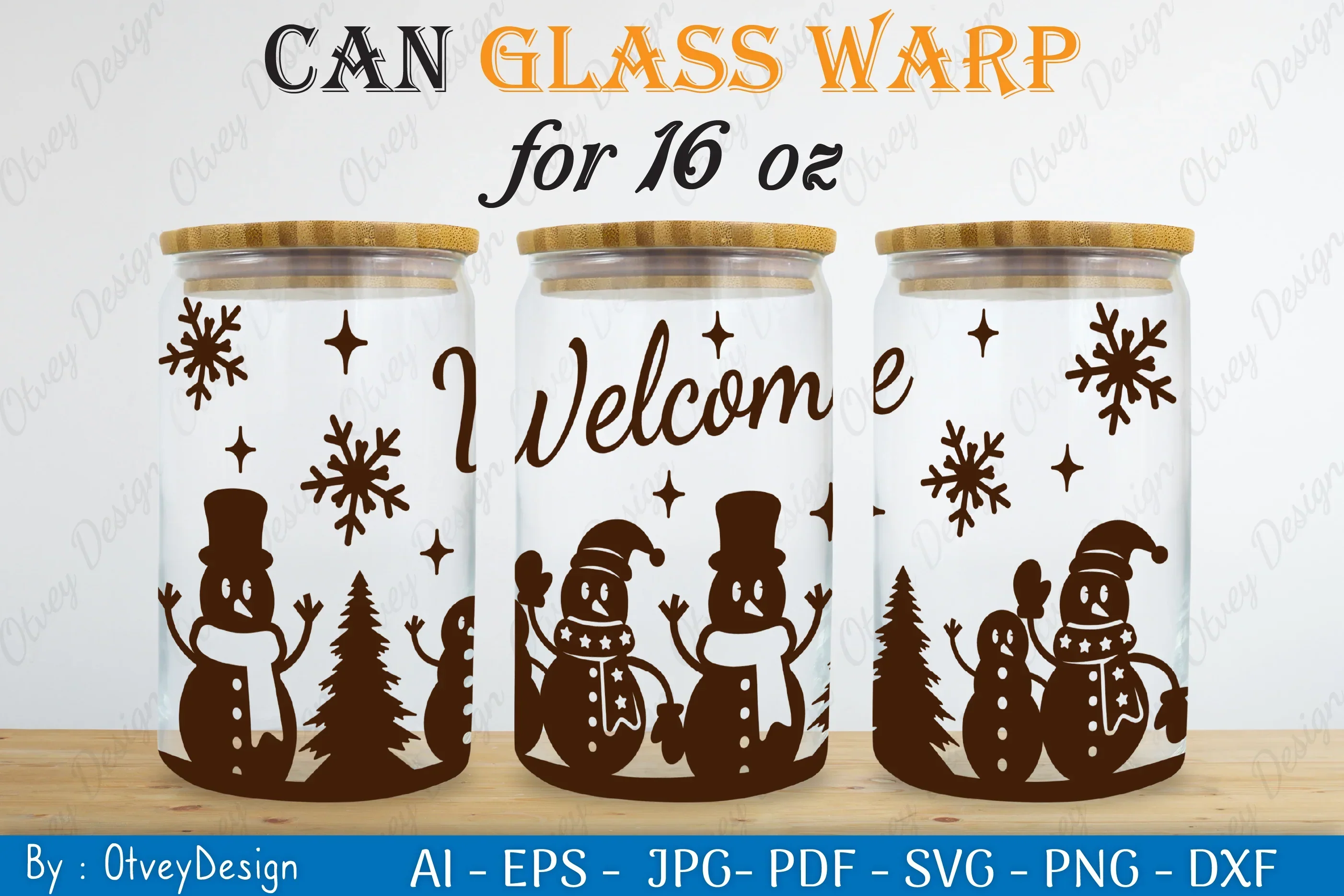 Snowman Can Glass 16 OZ SVG Bundle - Image 2
