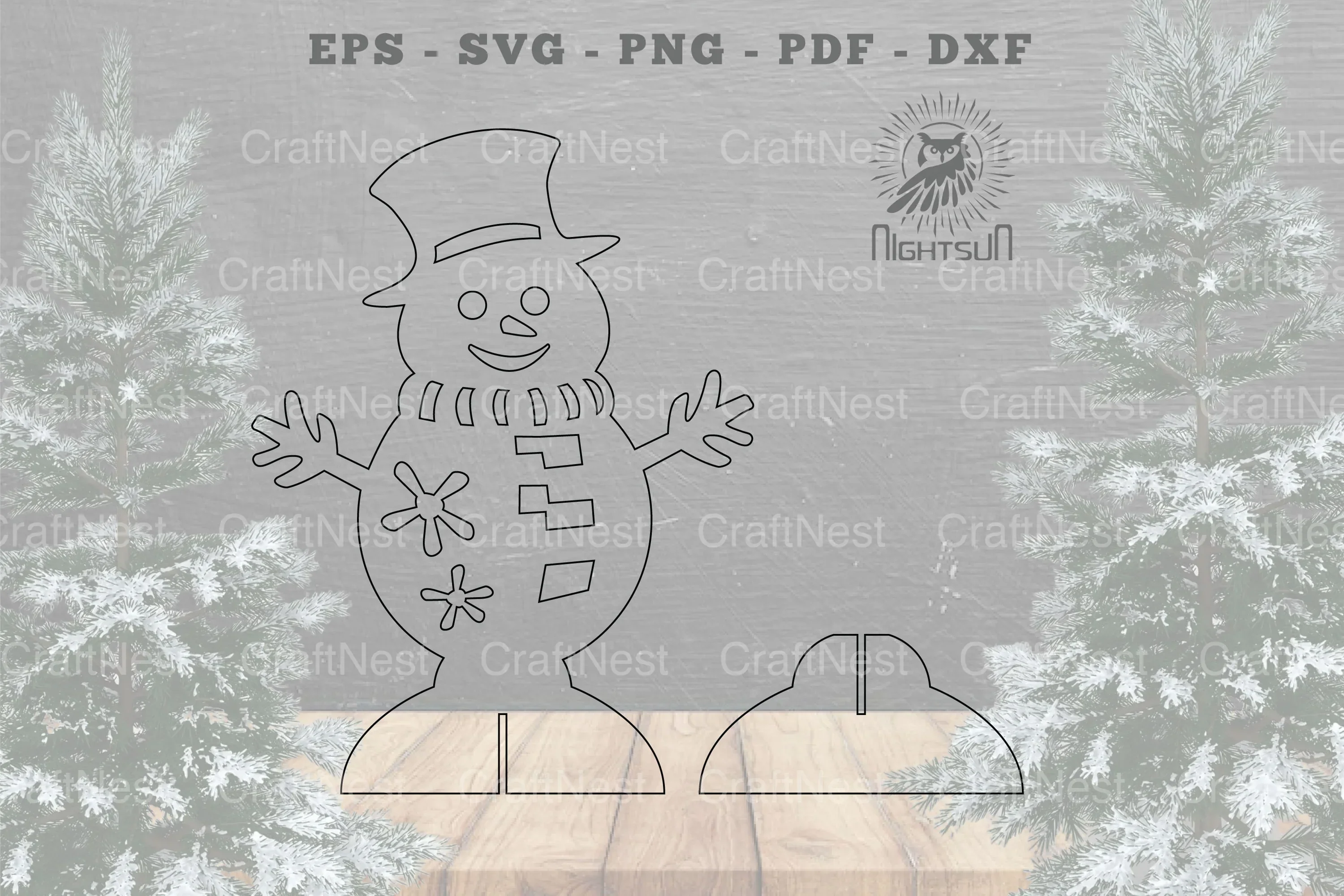 Snowman Laser Cut Home Decor SVG Bundle - Image 2