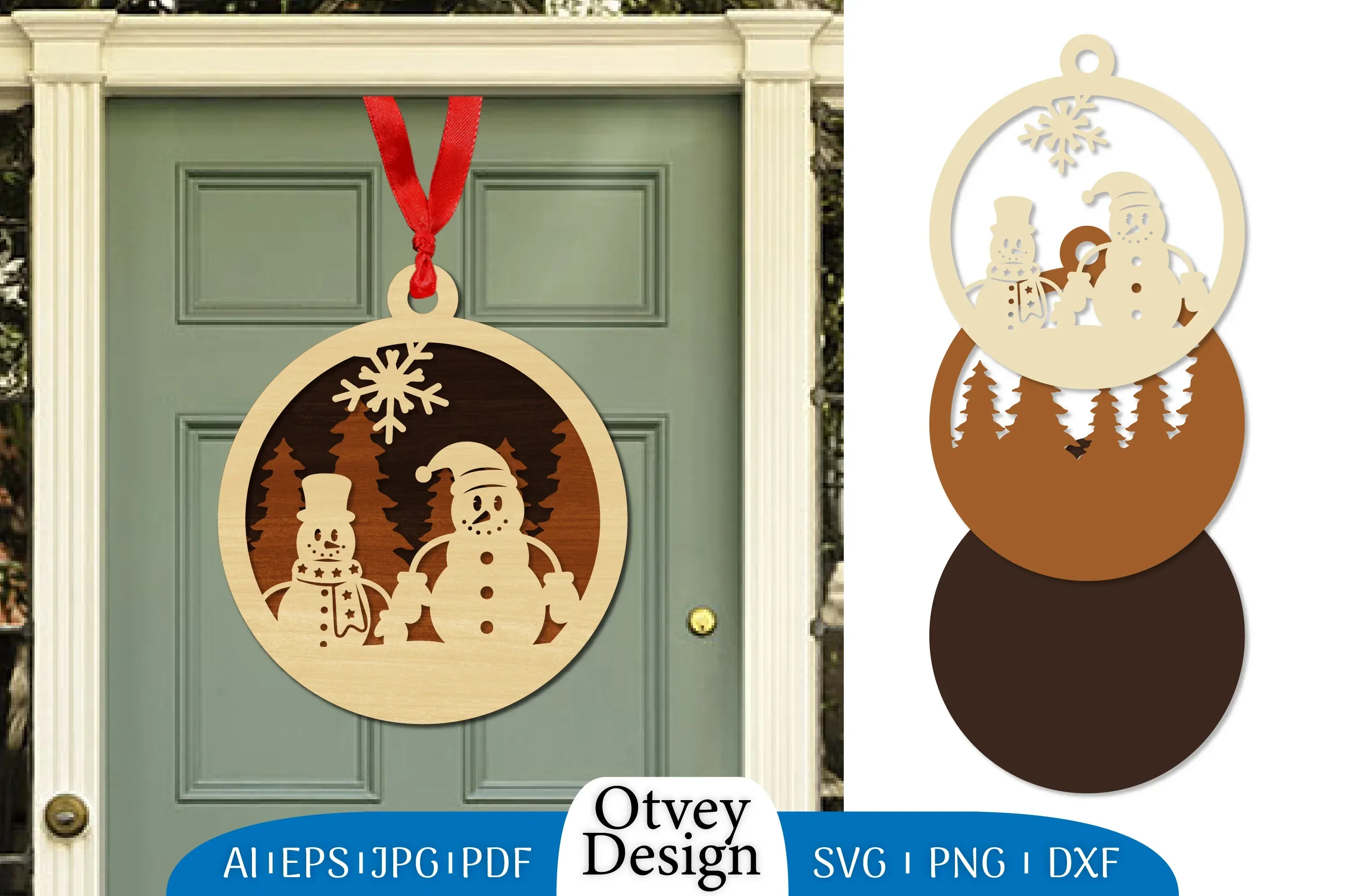 Snowman Ornament Lasercut SVG Bundle