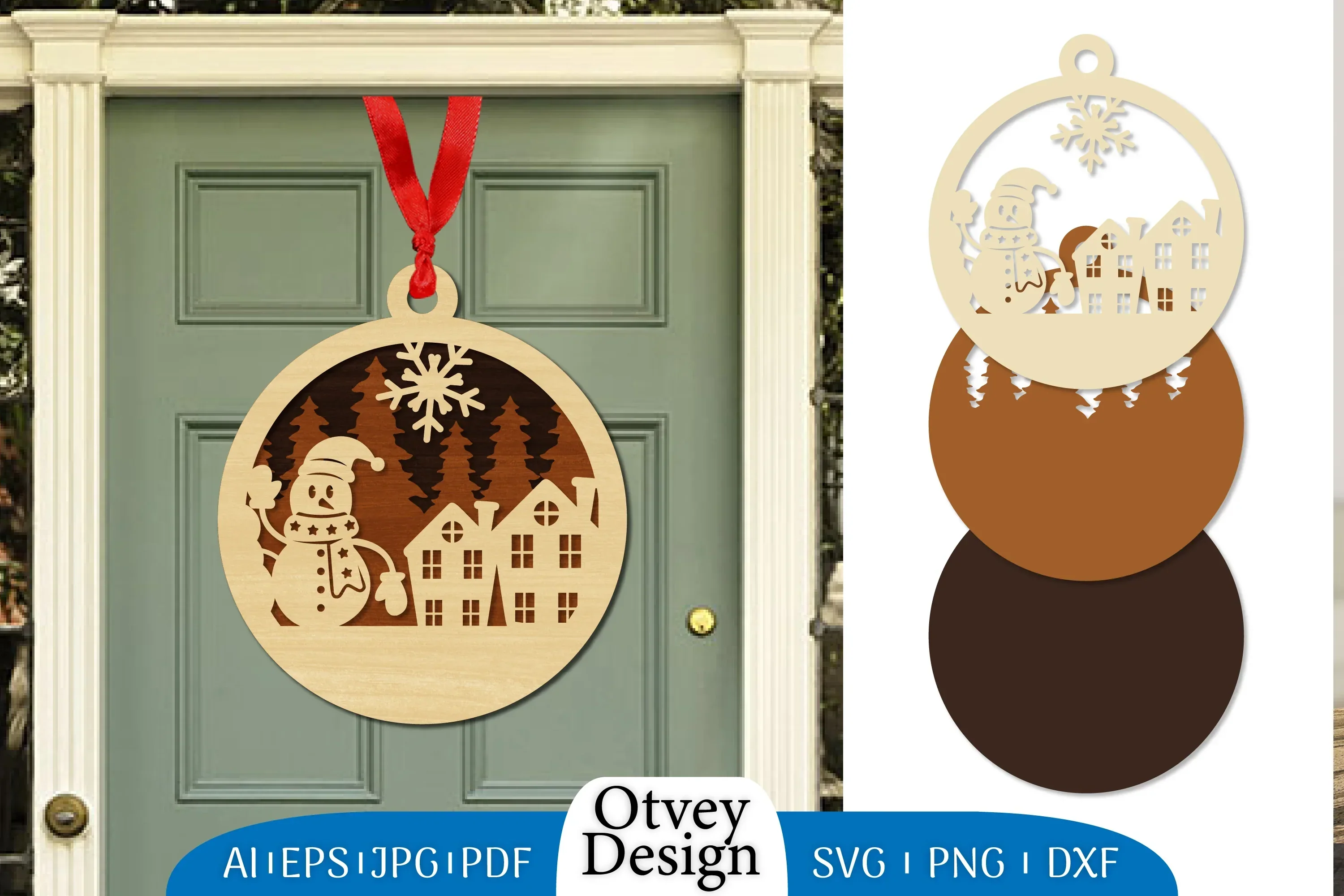 Snowman Ornament Lasercut SVG Bundle