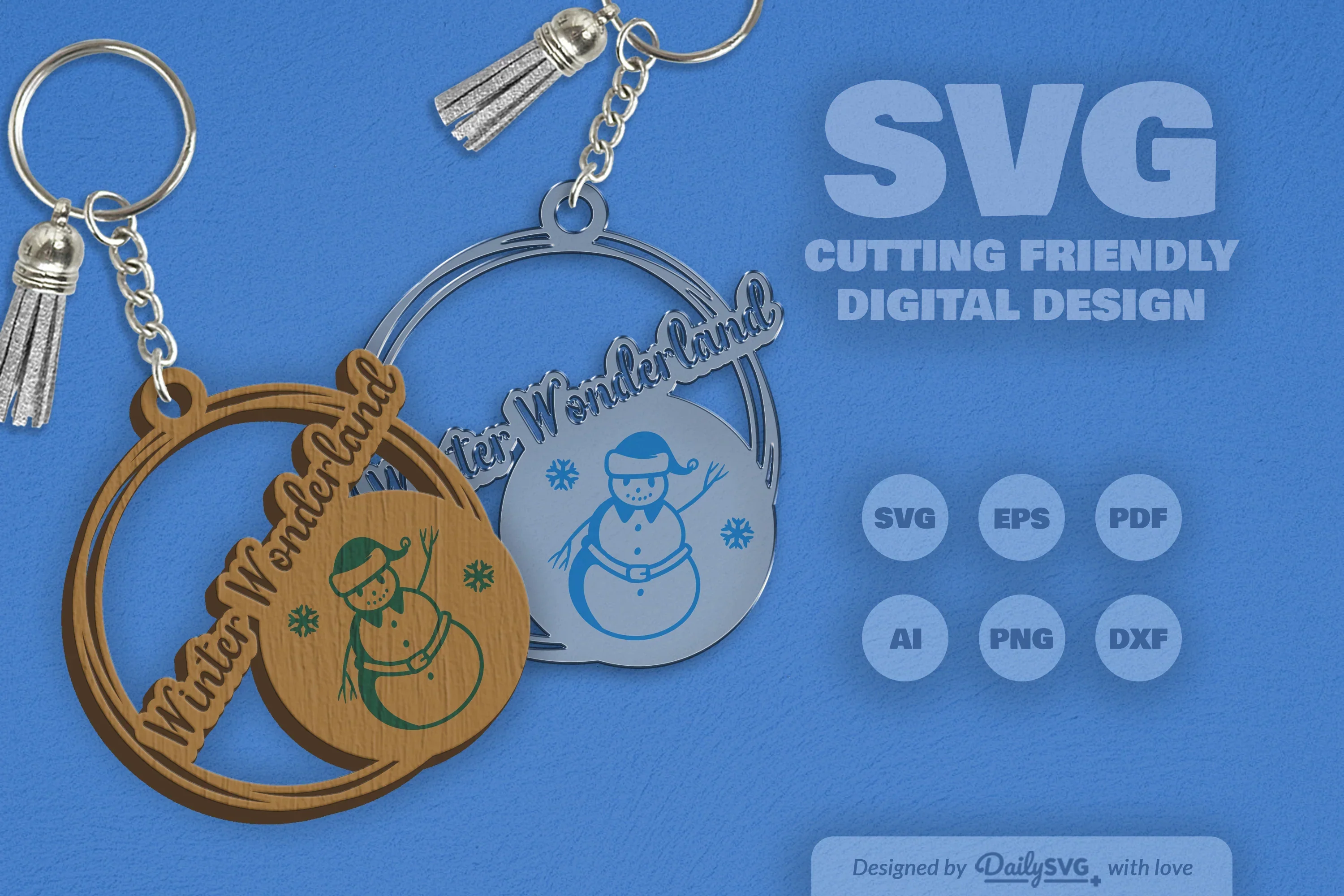 Snowman Winter Quote Keychain Clipart - Image 5