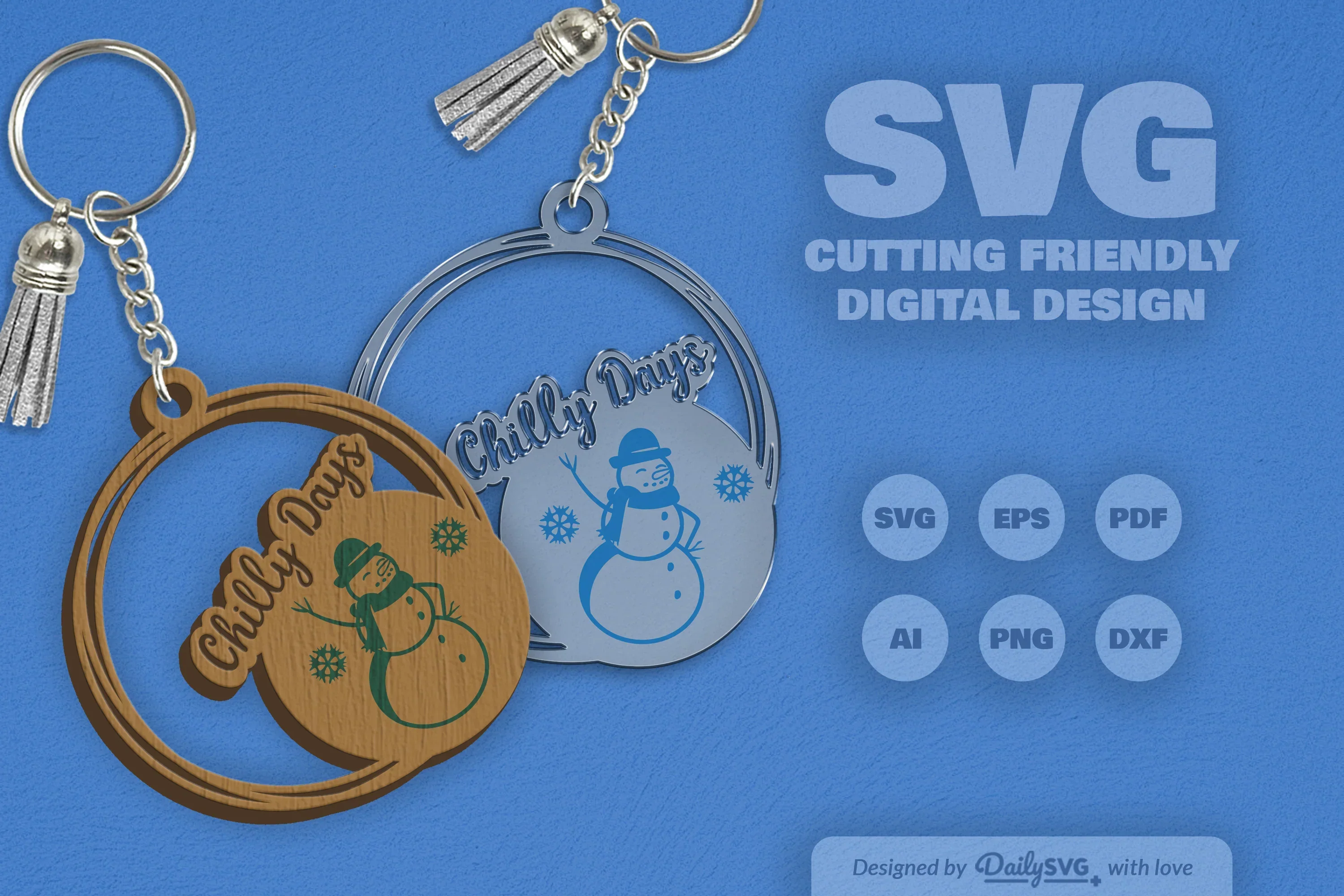Snowman Winter Quote Keychain Clipart - Image 7
