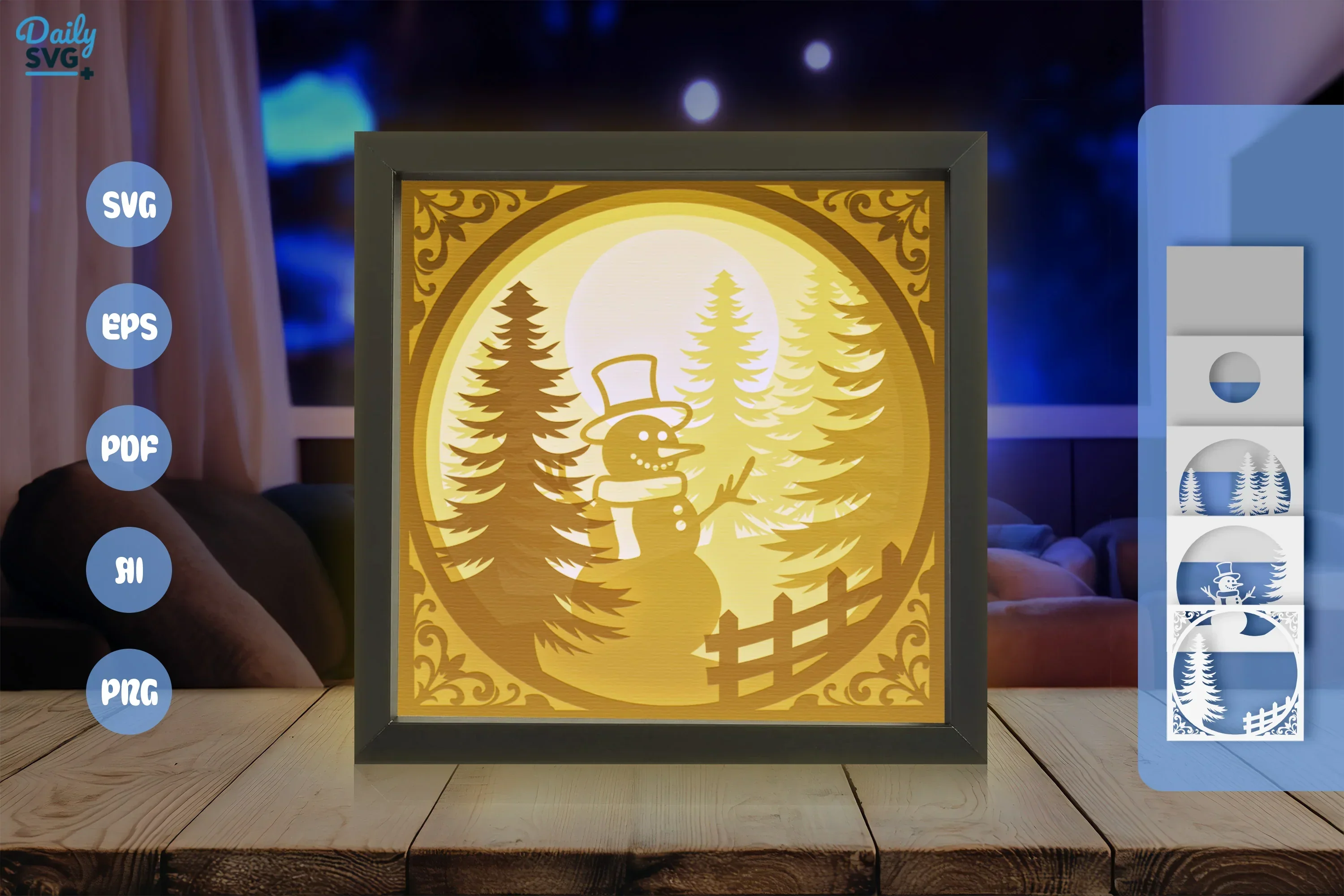 Snowman Winter White Papercut SVG Bundle - Image 3