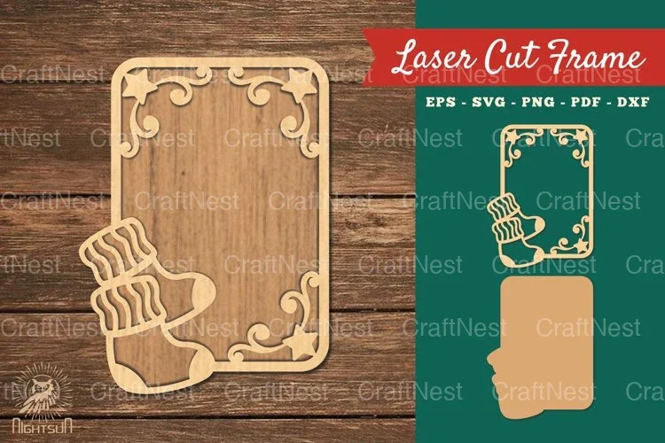 Sock Laser Cut Frame SVG Bundle