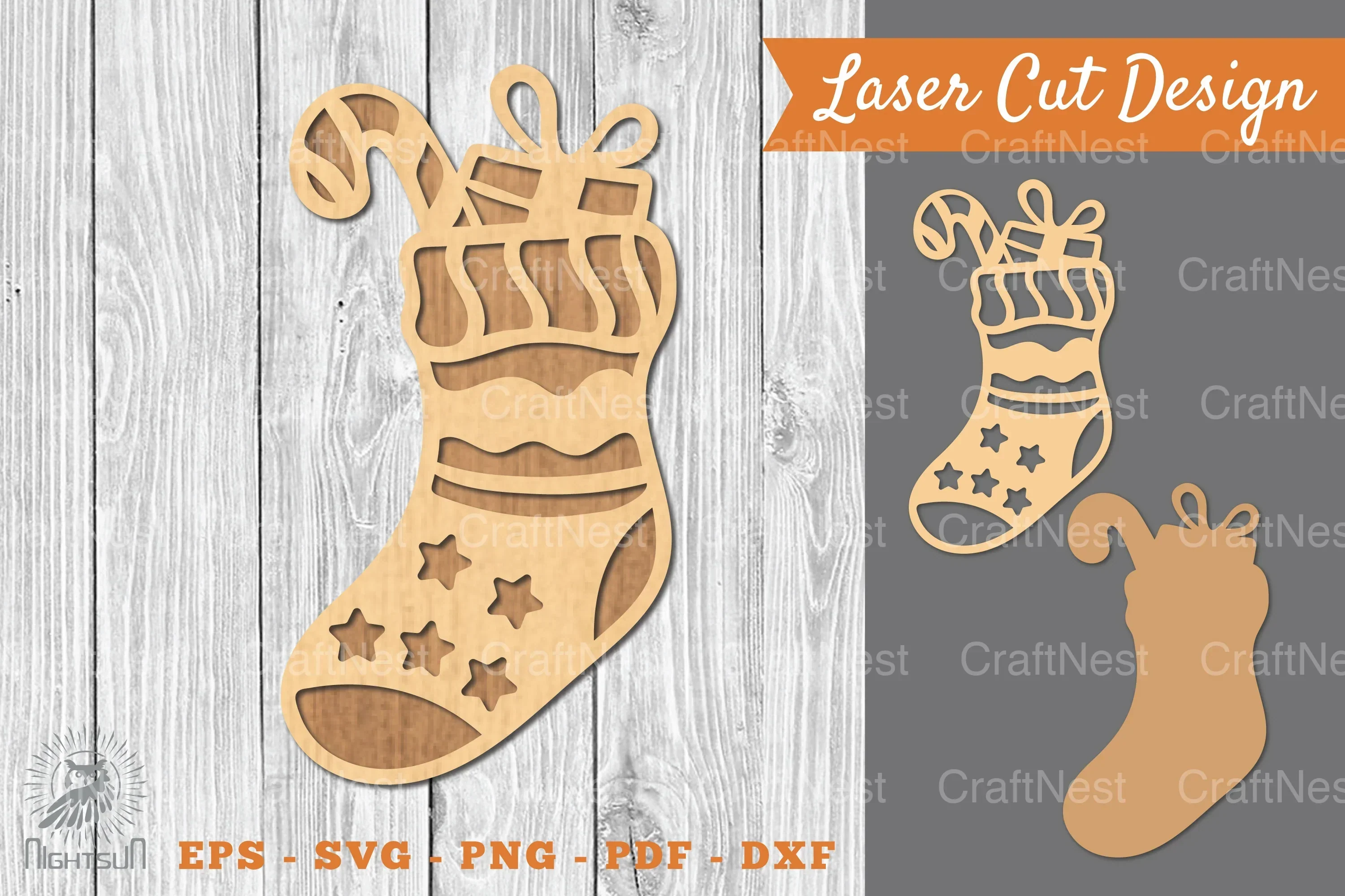 Socks and Gift Laser Cut Decoration Clipart Bundle