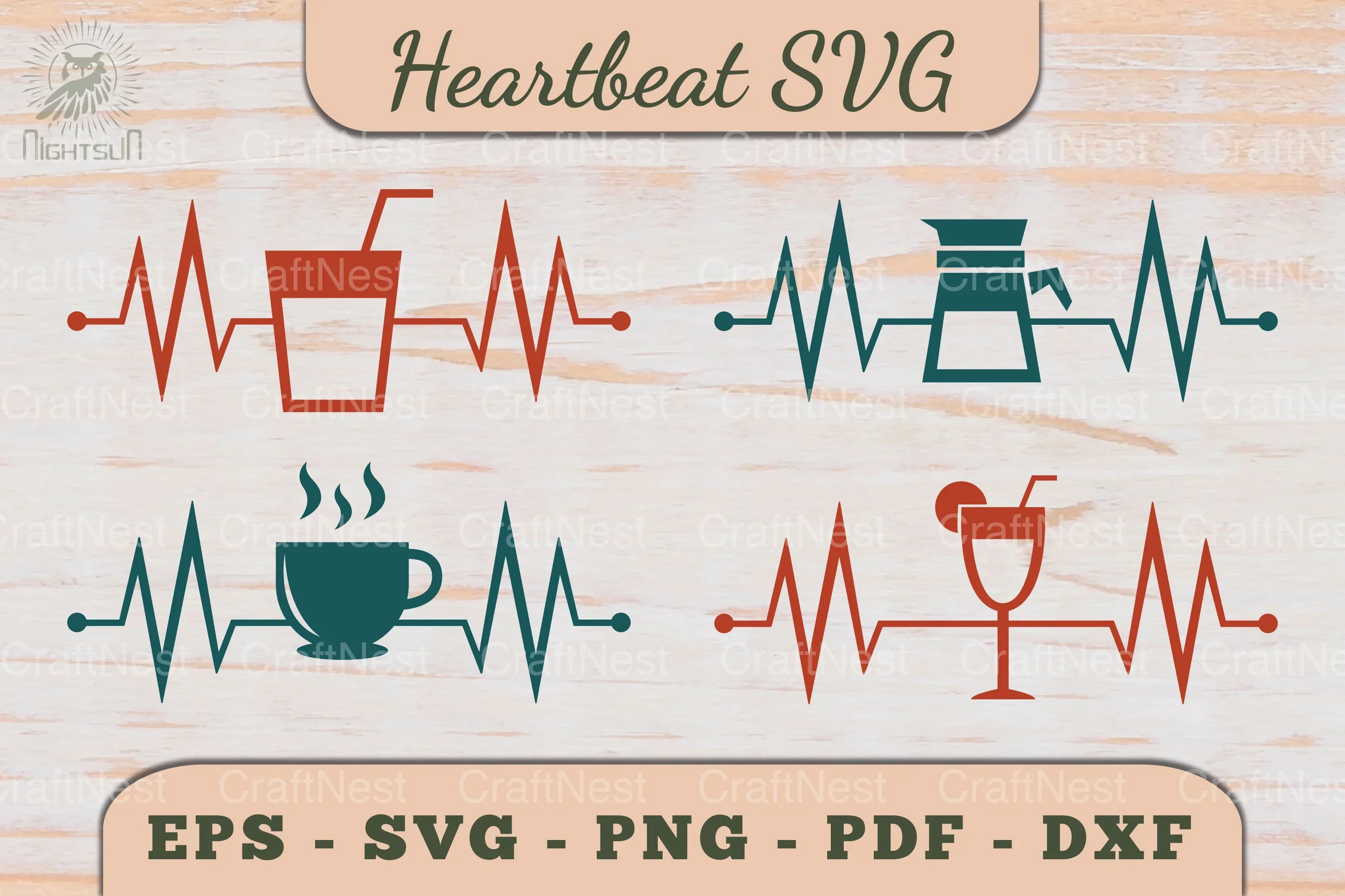 Soft Drinks Heartbeat SVG Bundle