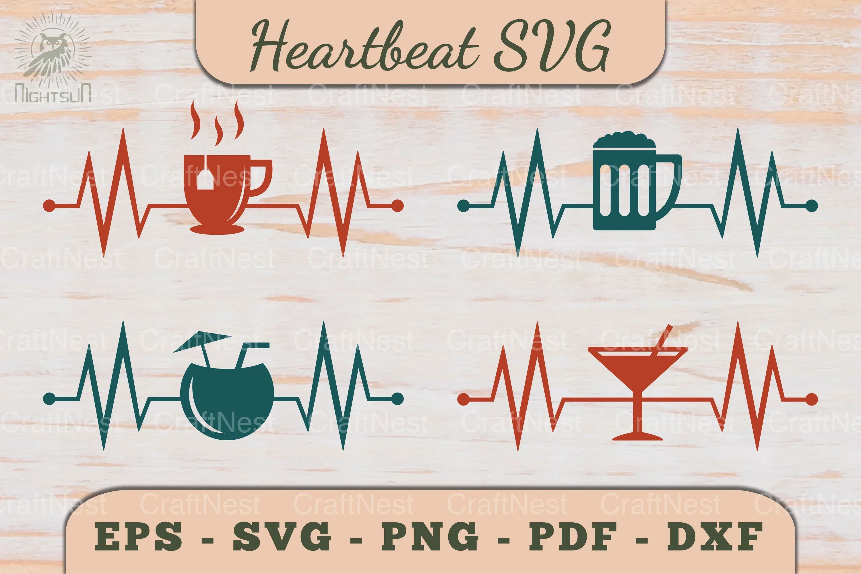 Soft Drinks Heartbeat SVG Bundle