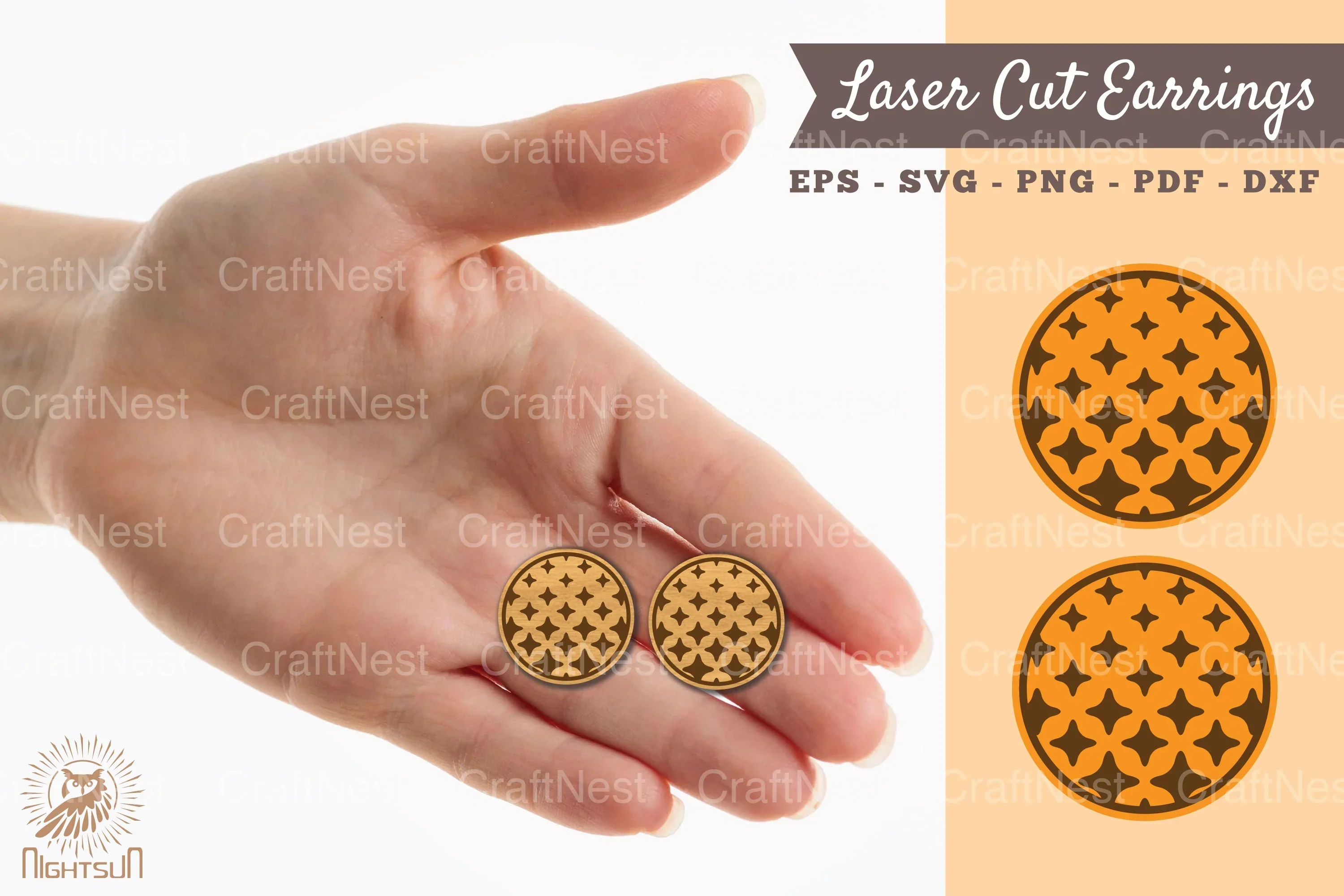 Sparkling Stars Laser Cut Earrings Design Bundle