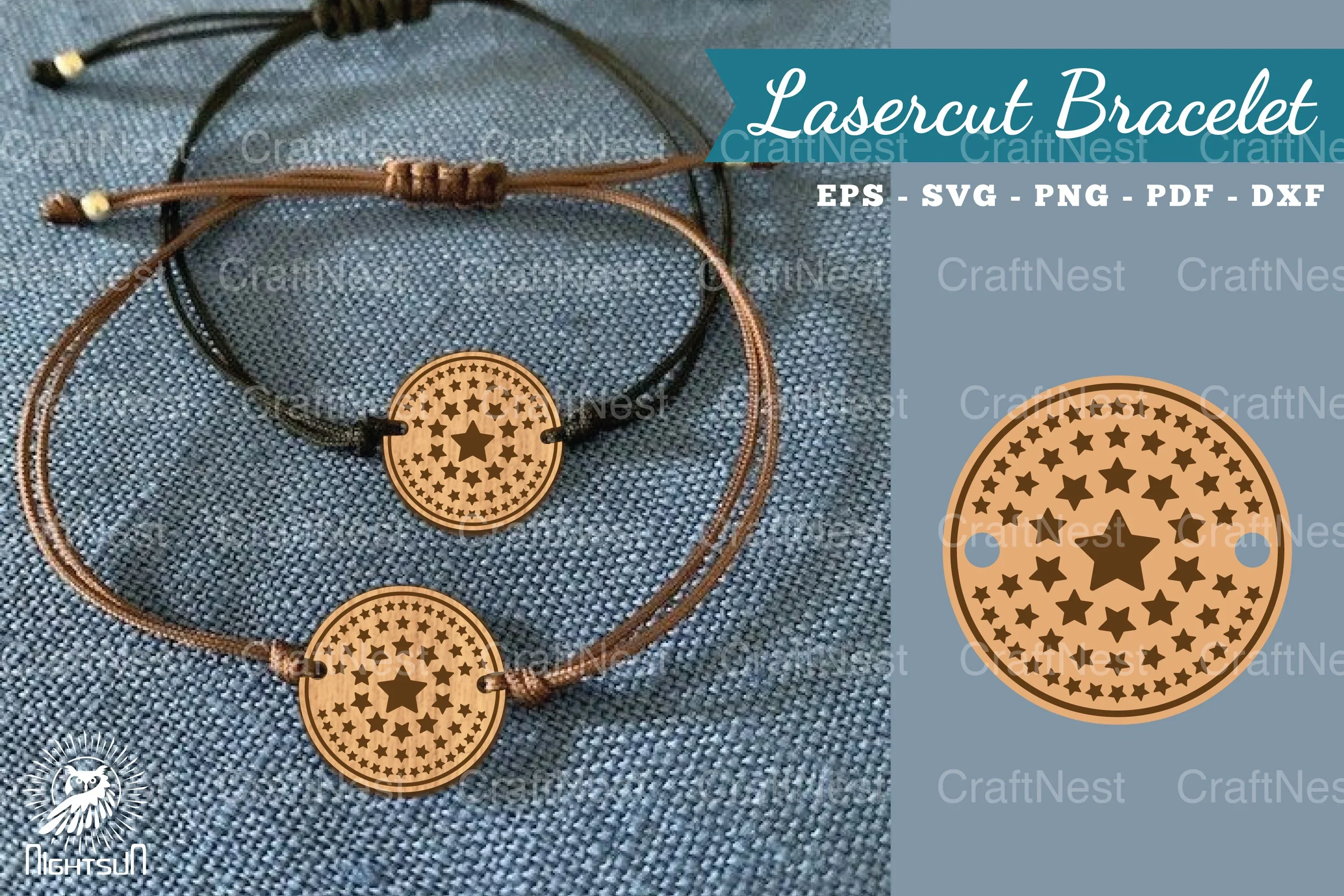 Sparkling Stars Lasercut Bracelet Design