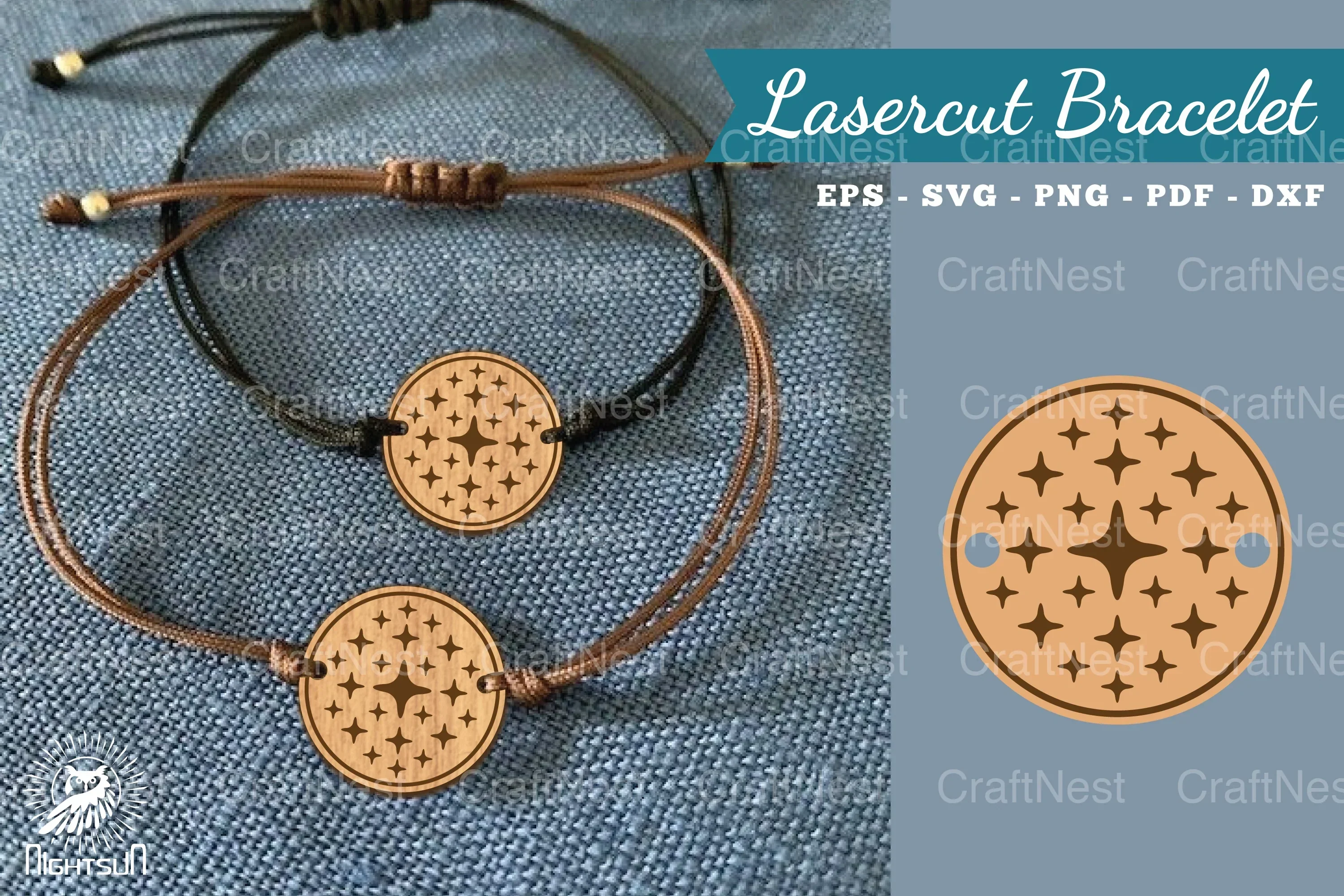 Sparkling Stars Lasercut Bracelet Design Bundle