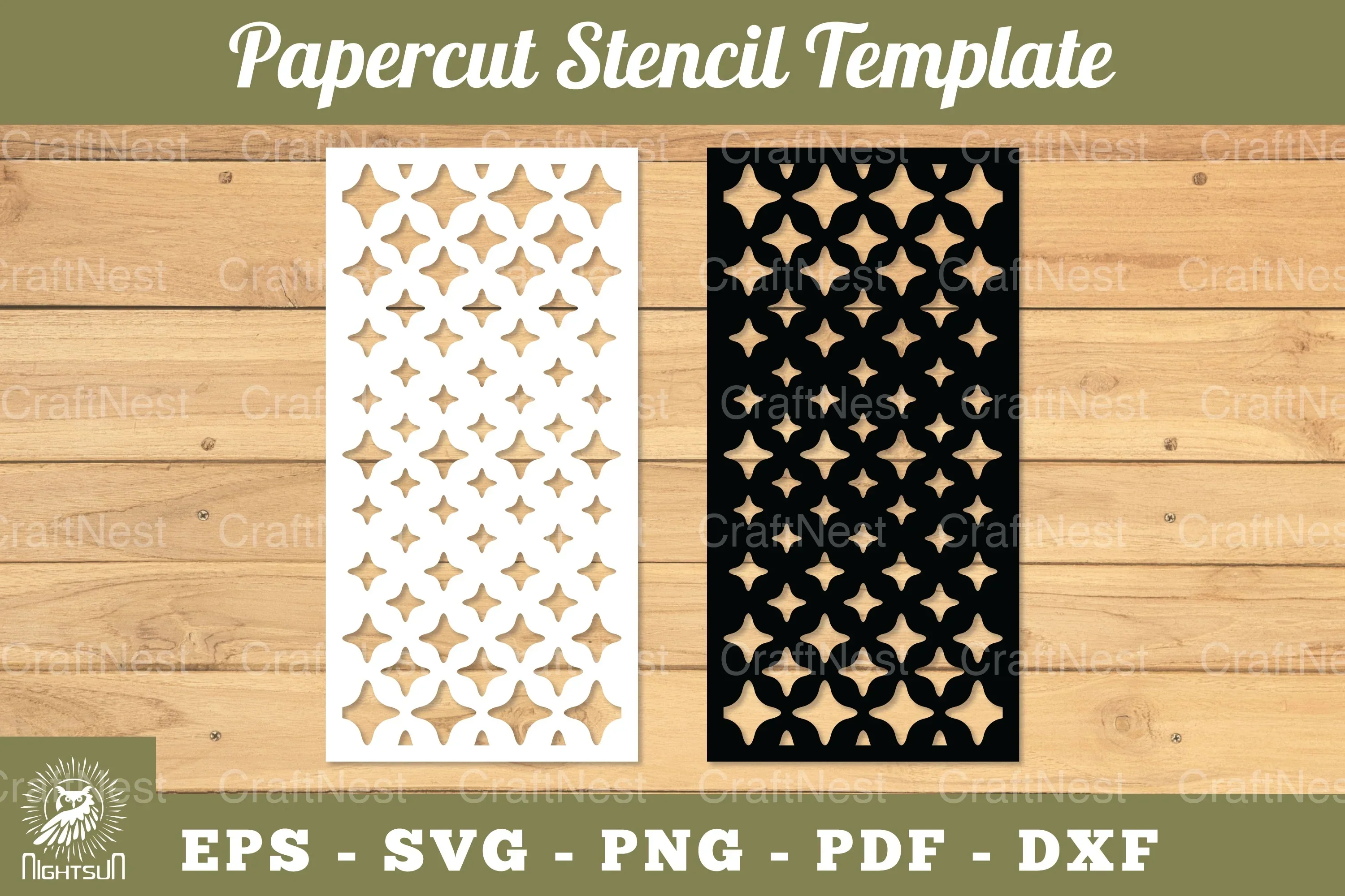 Sparkling Stars Papercut Stencil Clipart Bundle