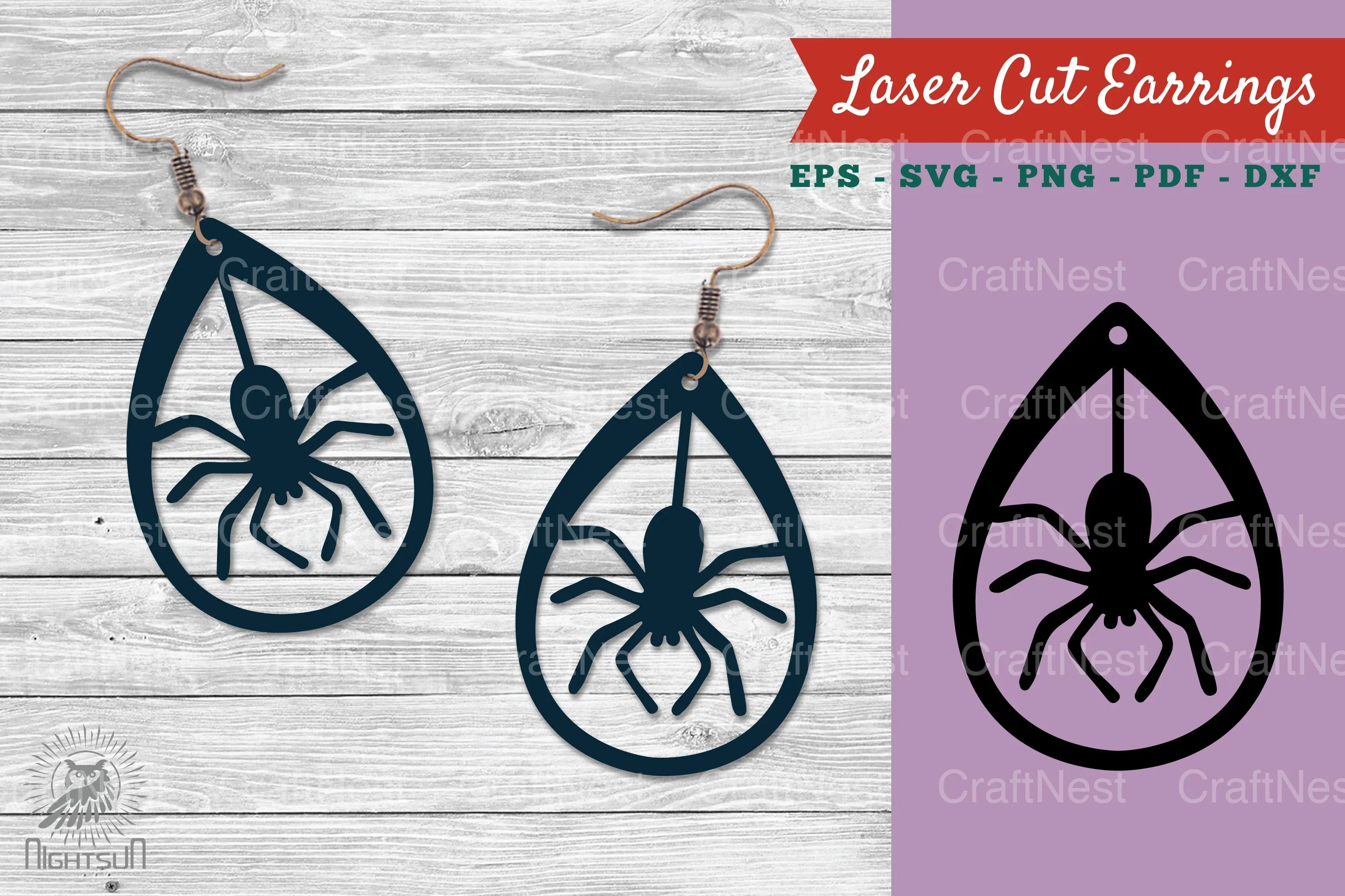 Spider Earrings Design Clipart Bundle