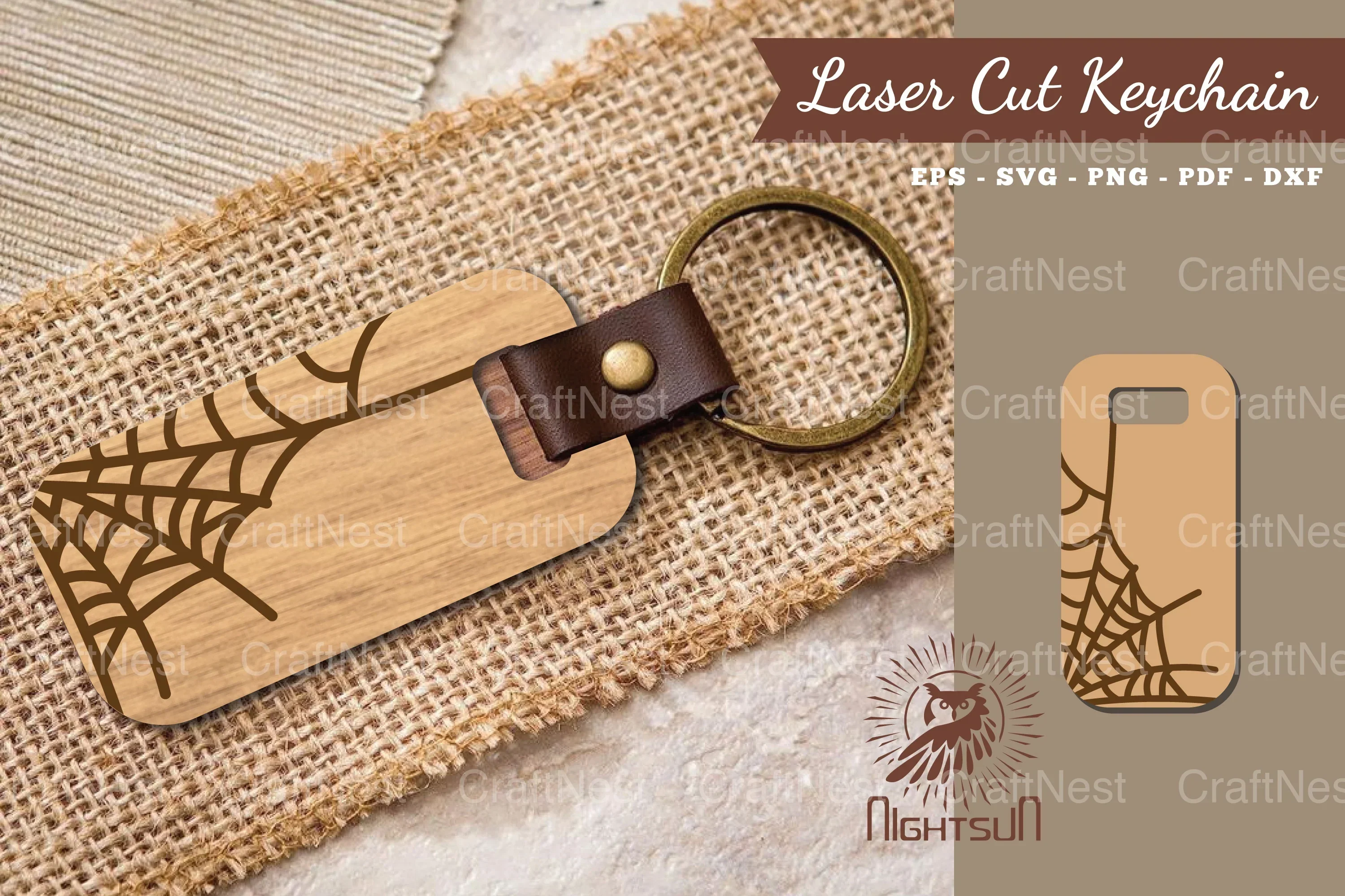 Spider Webs Laser Cut Keychain Design Bundle