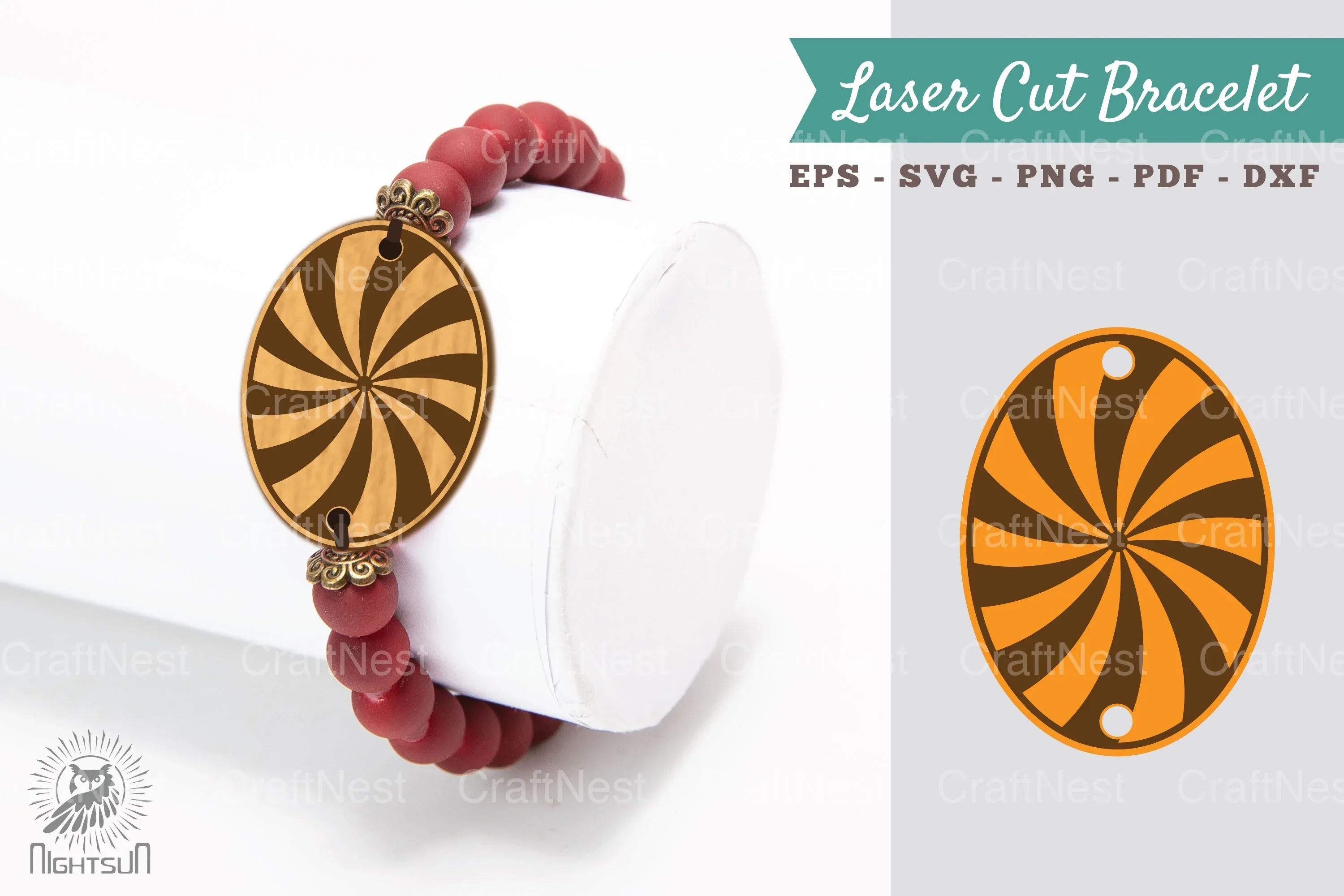 Spiral Circular Laser Cut Bracelet Design Bundle
