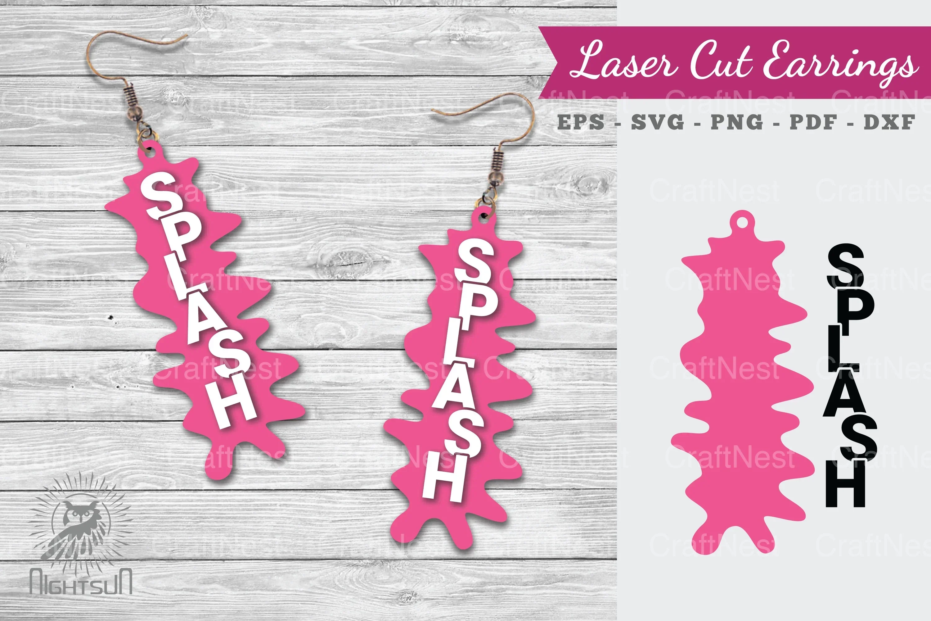 Splash Laser Cut Earrings SVG Design Bundle