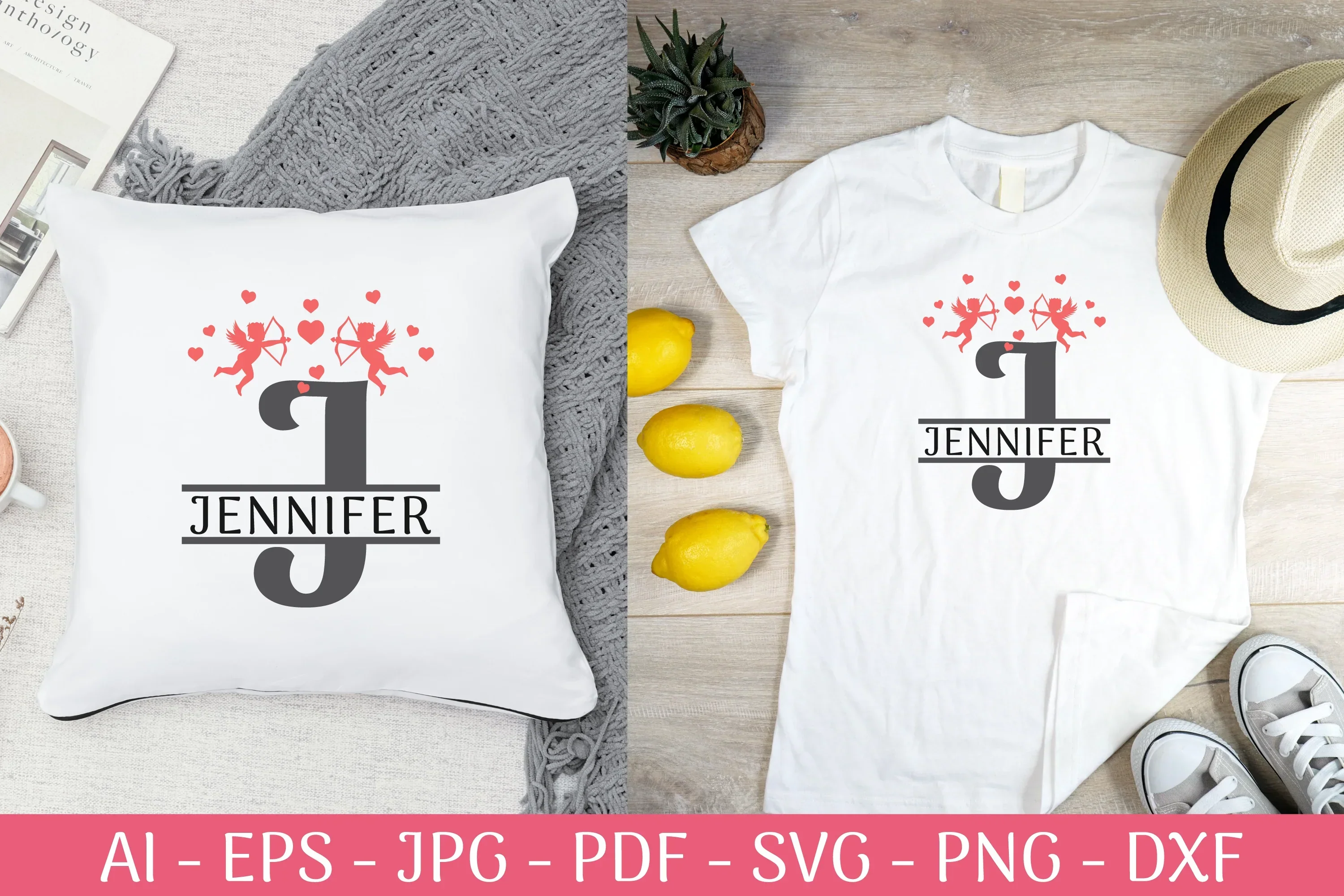 Split Alphabet Valentine Letter SVG Bundle