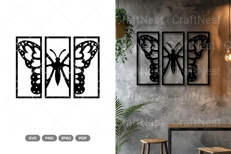 Split Butterfly Wall Decor SVG Bundle