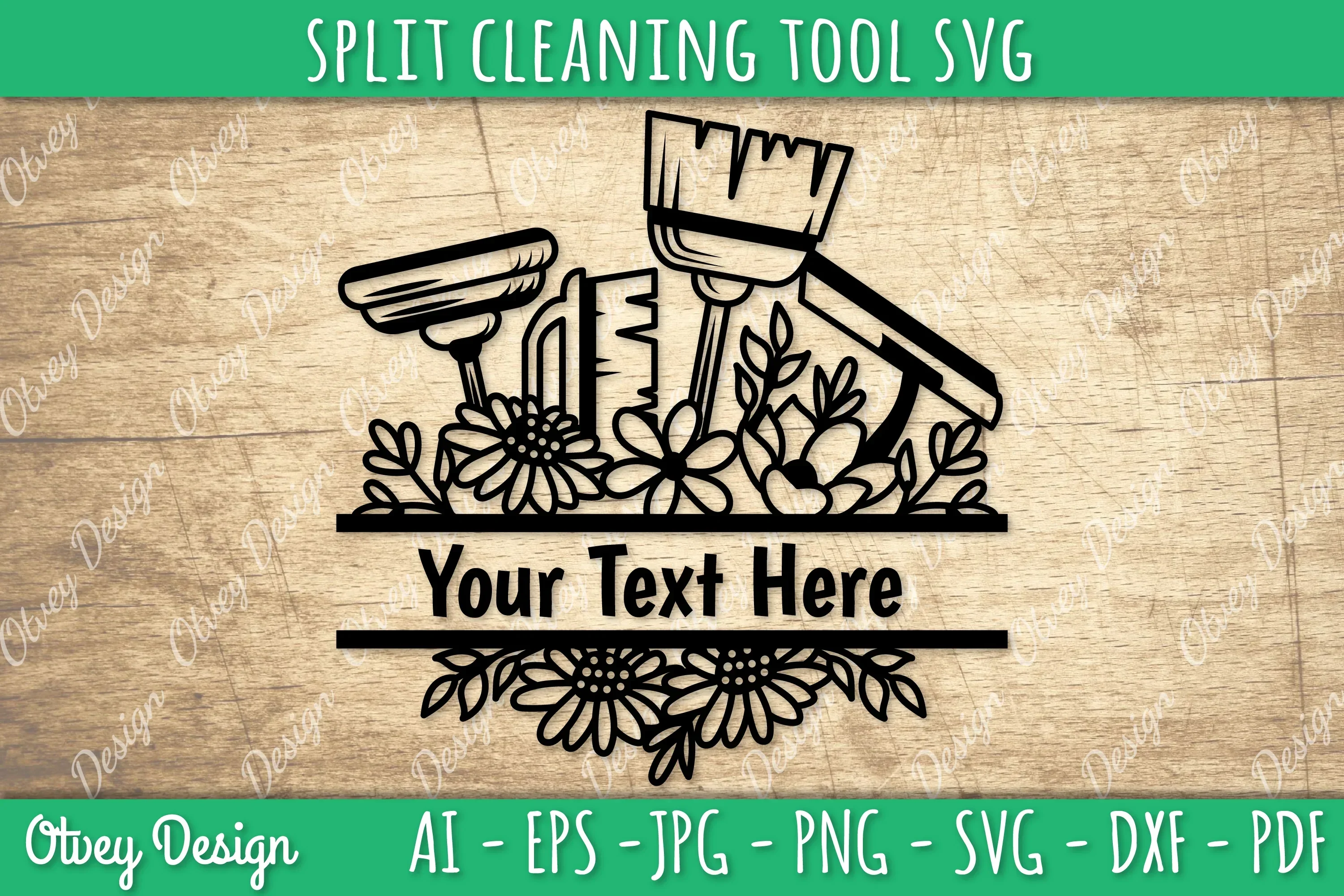 Split Monogram Cleaning Tool SVG Bundle
