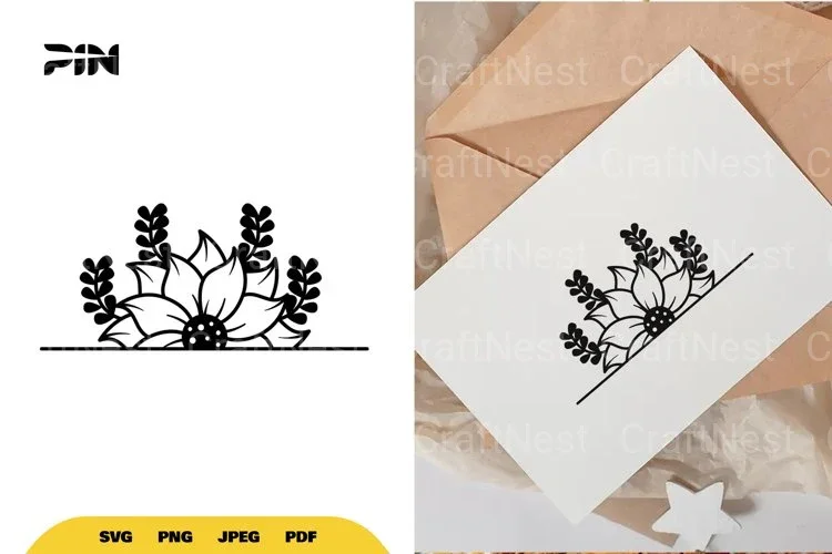 Split Sunflower Border SVG Bundle