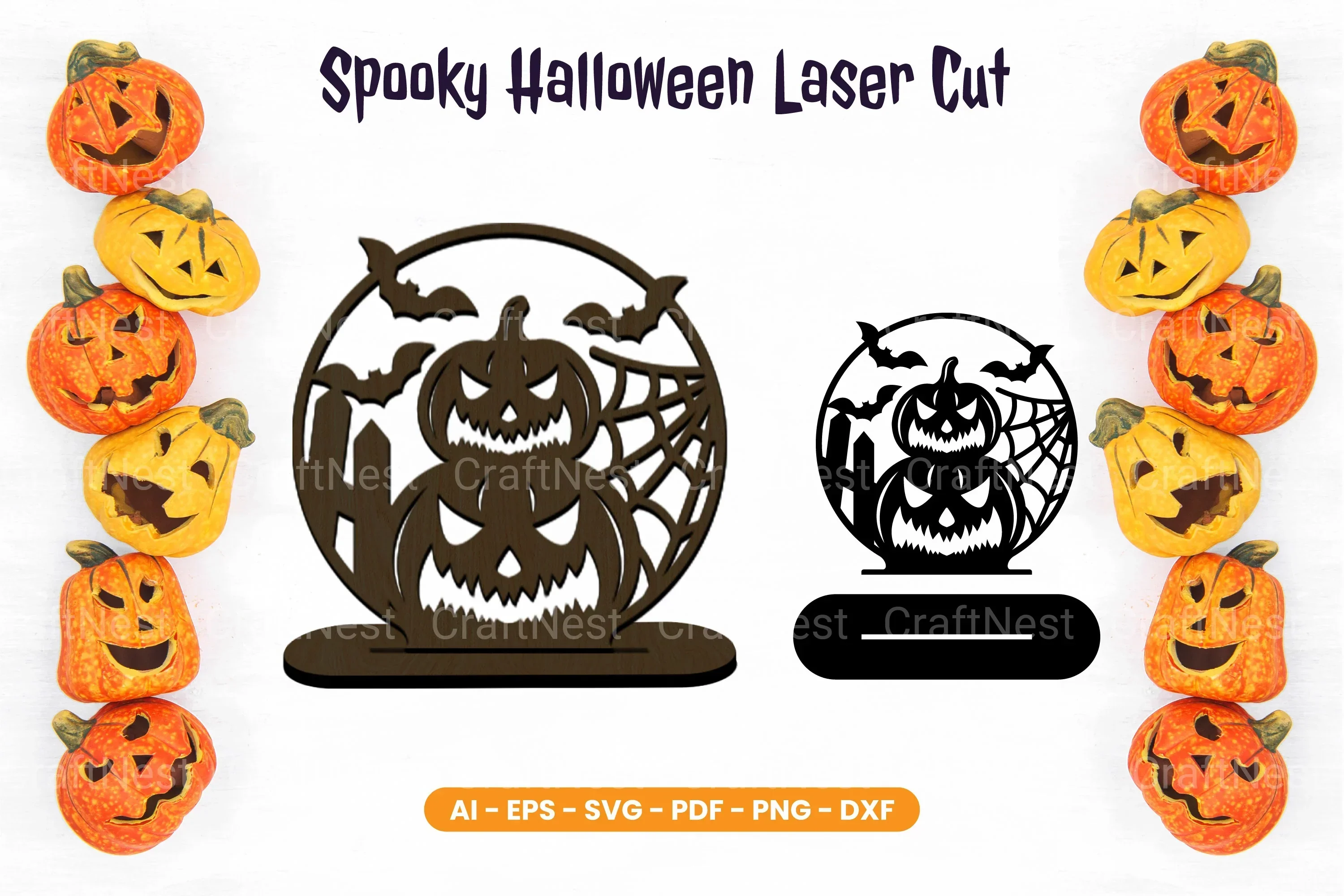 Spooky Halloween Laser Cut Stand SVG Bundle