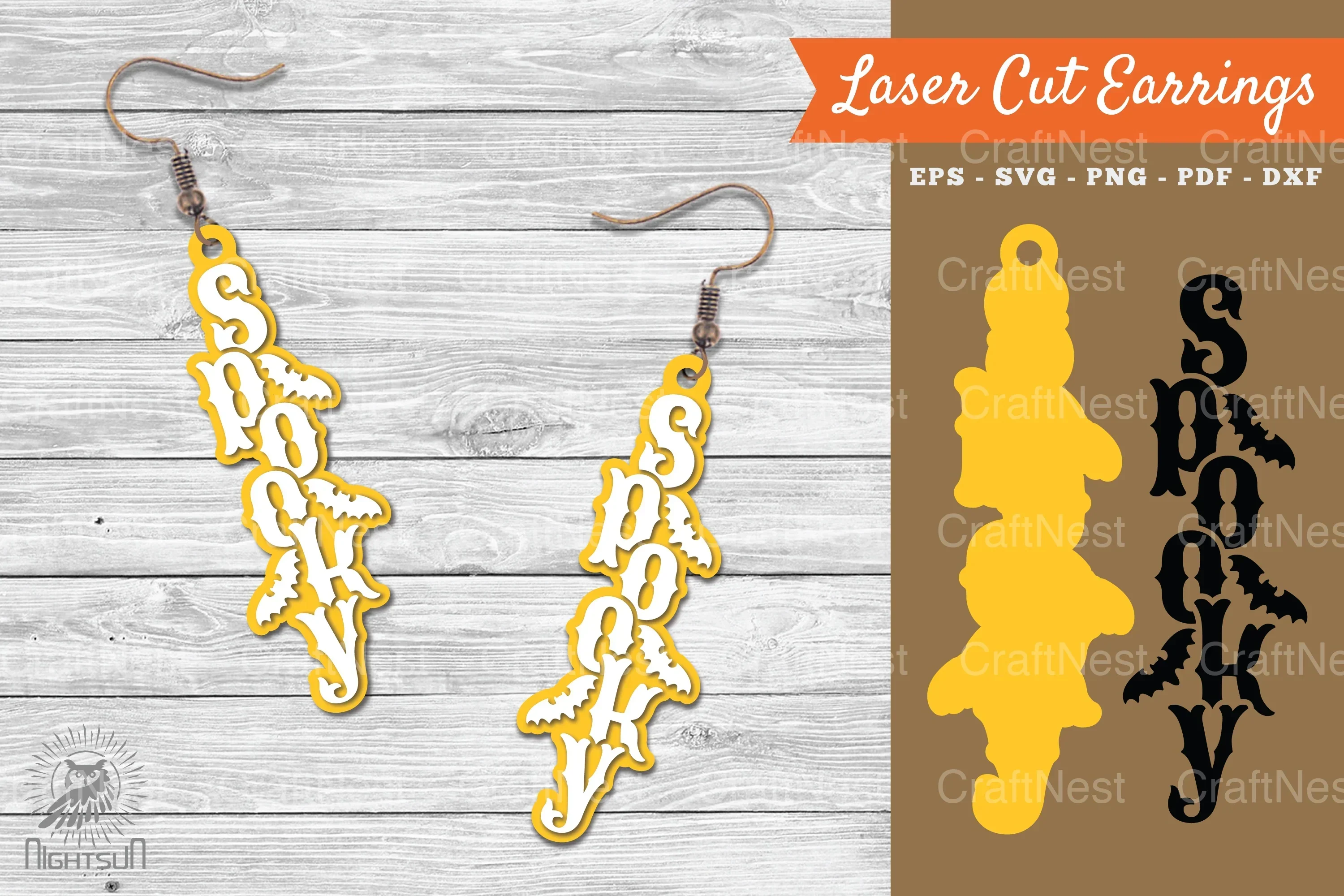 Spooky Laser Cut Earrings SVG Bundle