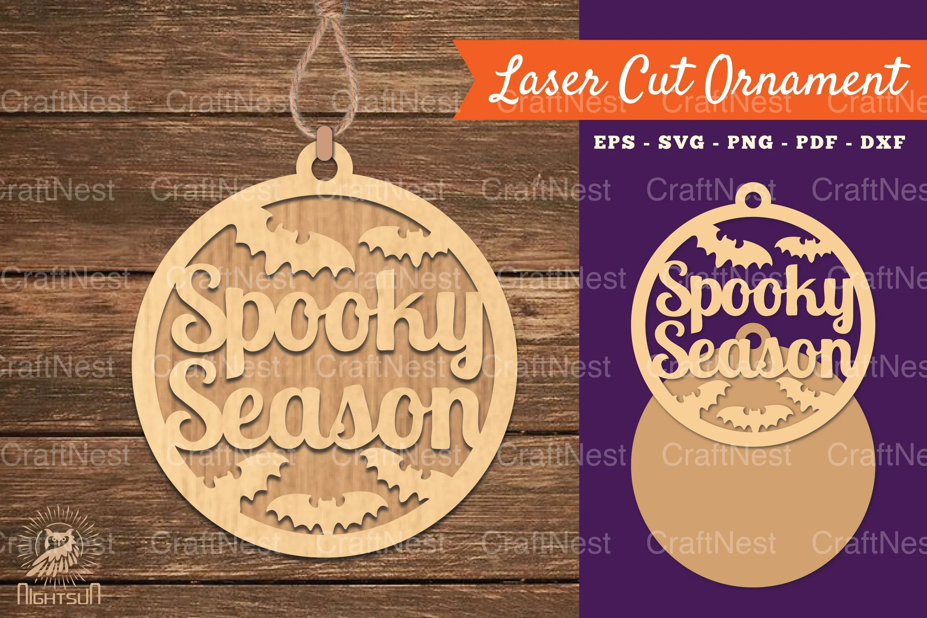 Spooky Season Laser Cut Ornament Clipart Bundle