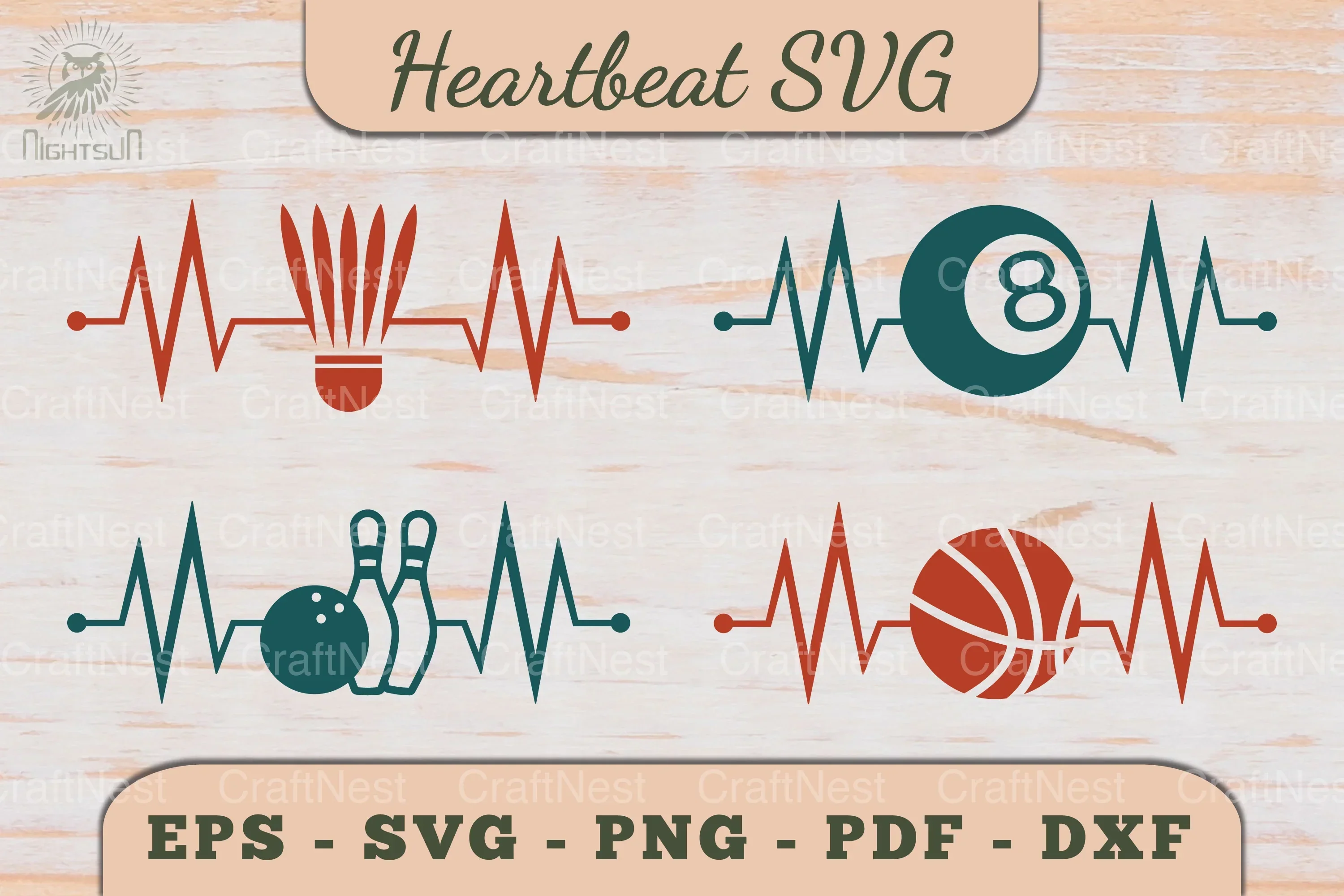 Sport Heartbeat SVG Bundle