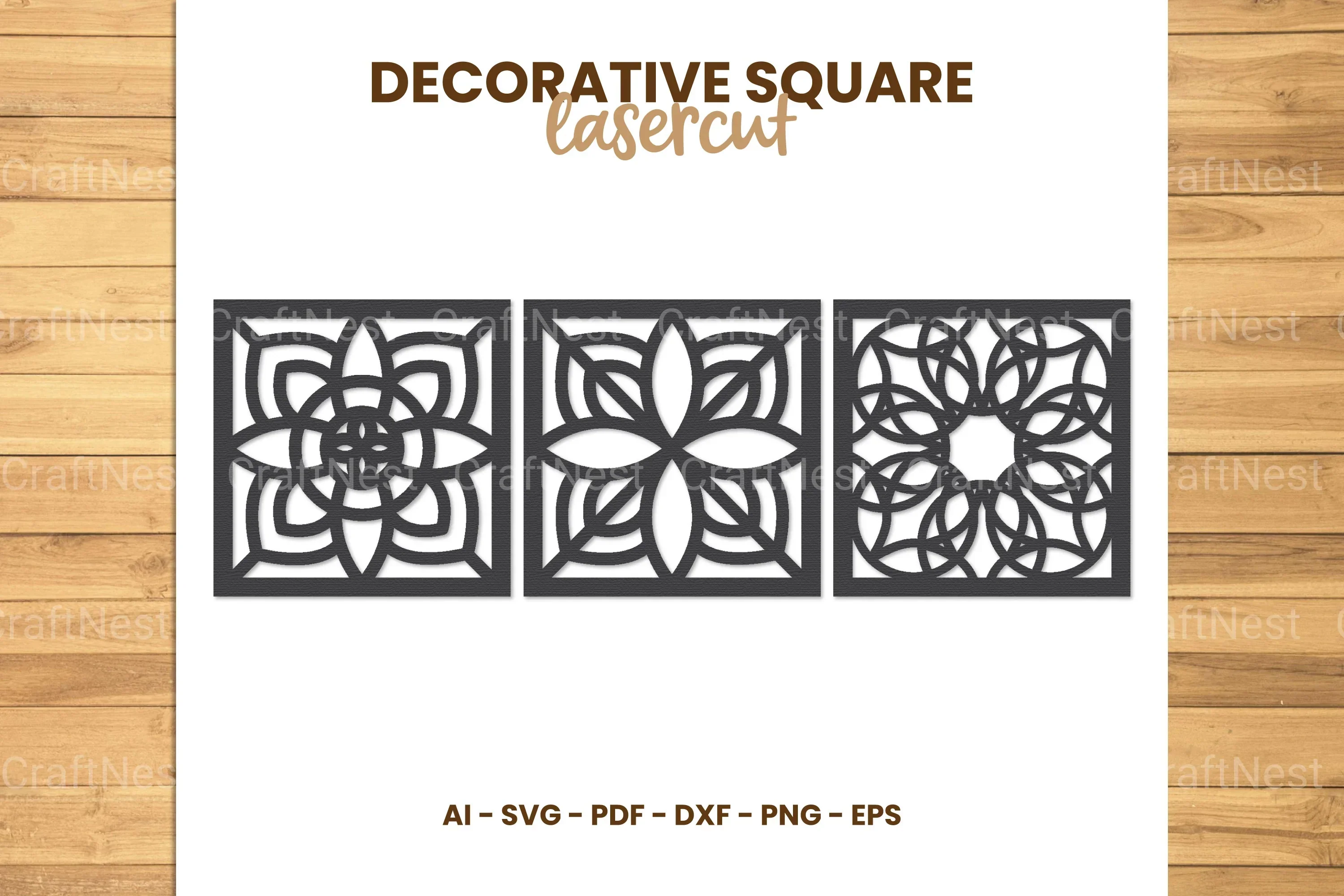 Square Lasercut SVG Bundle