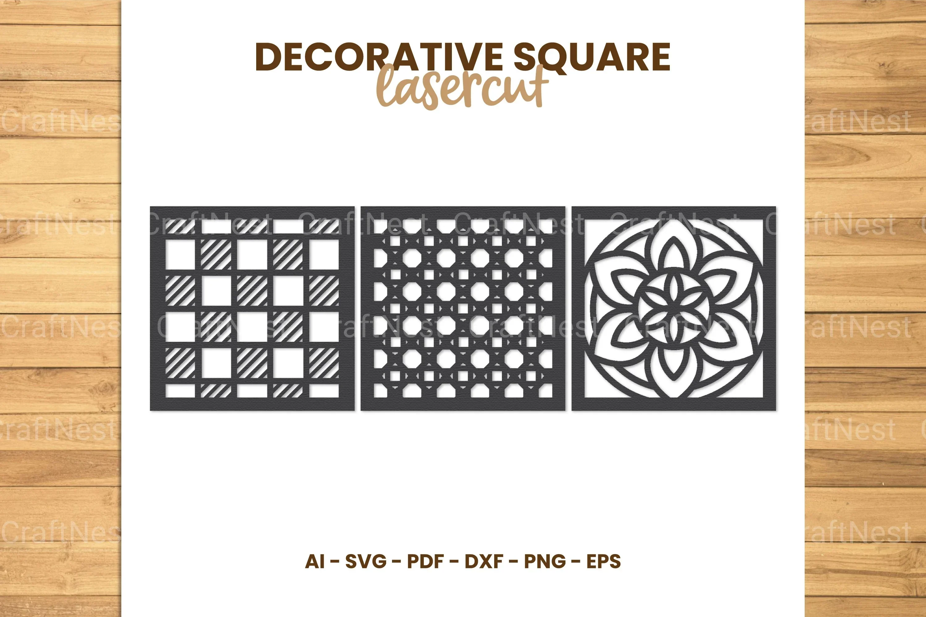 Square Lasercut SVG Bundle