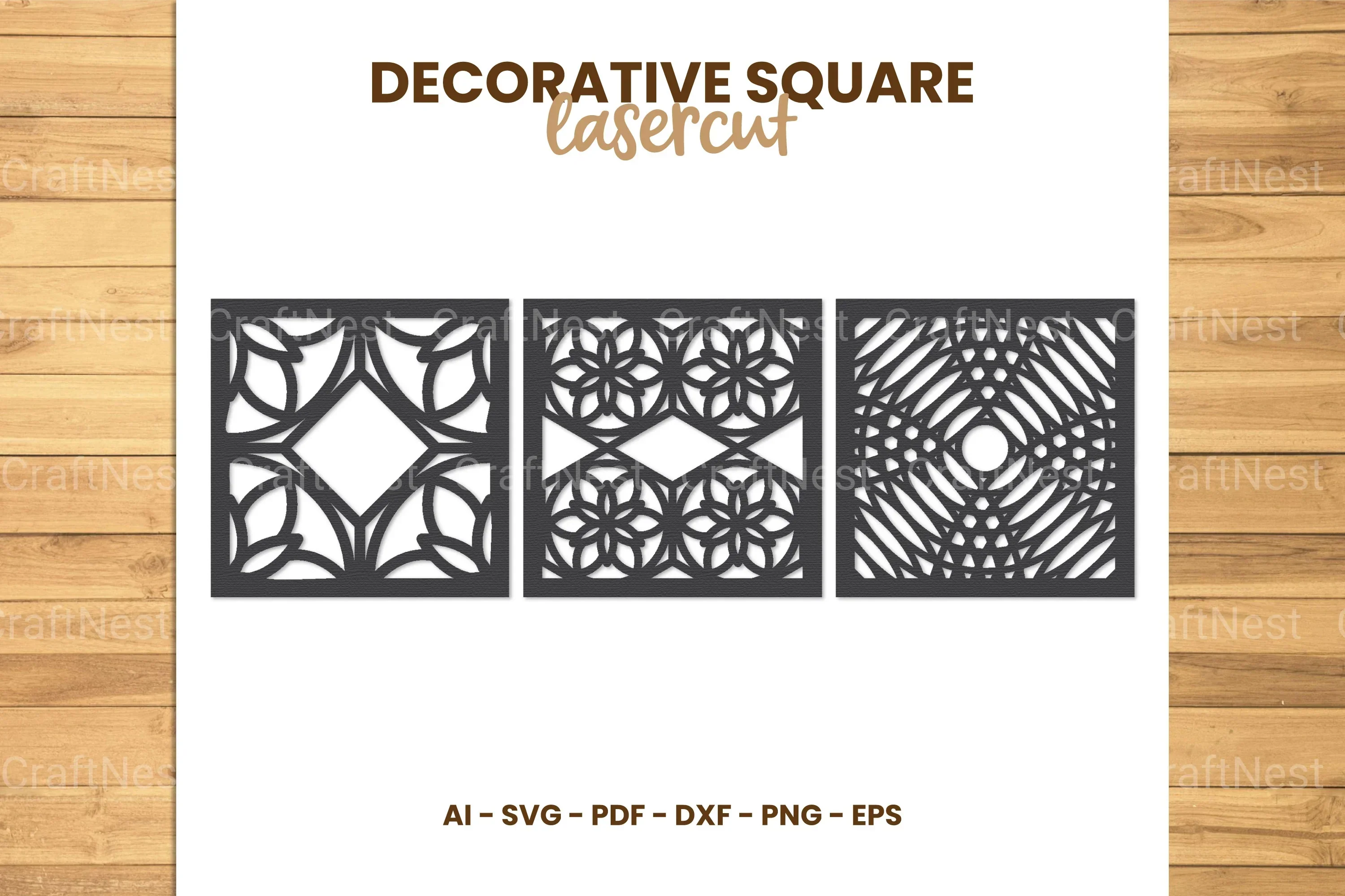 Square Lasercut SVG Bundle