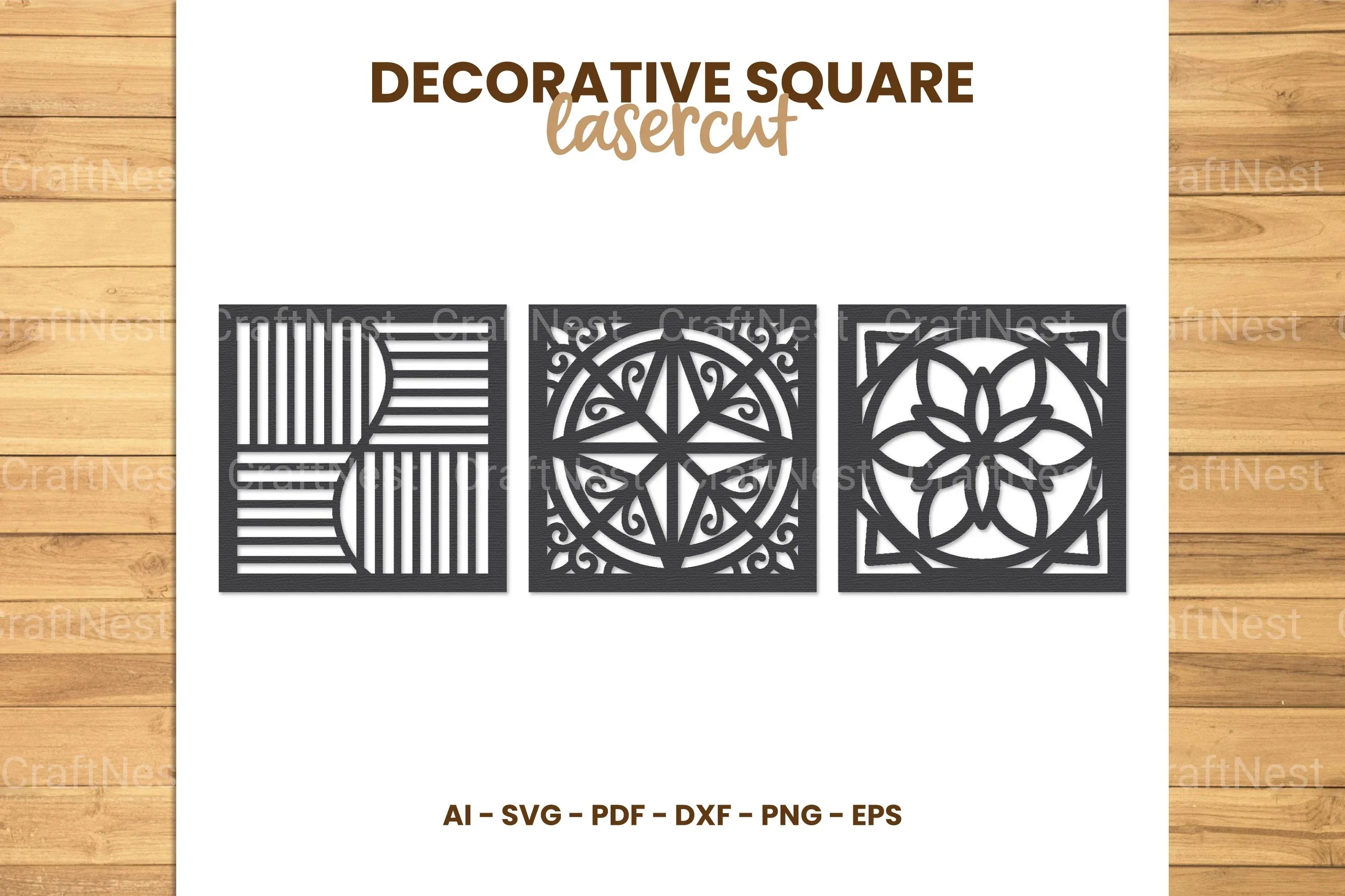 Square Lasercut SVG Bundle