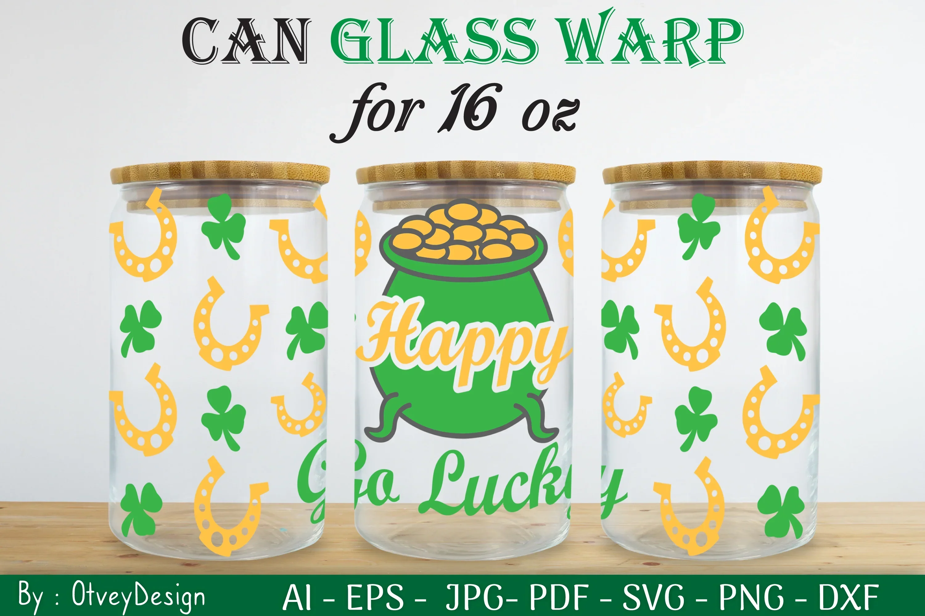 St. Patrick's Day 16oz Can Glass Wrap SVG Bundle - Image 2