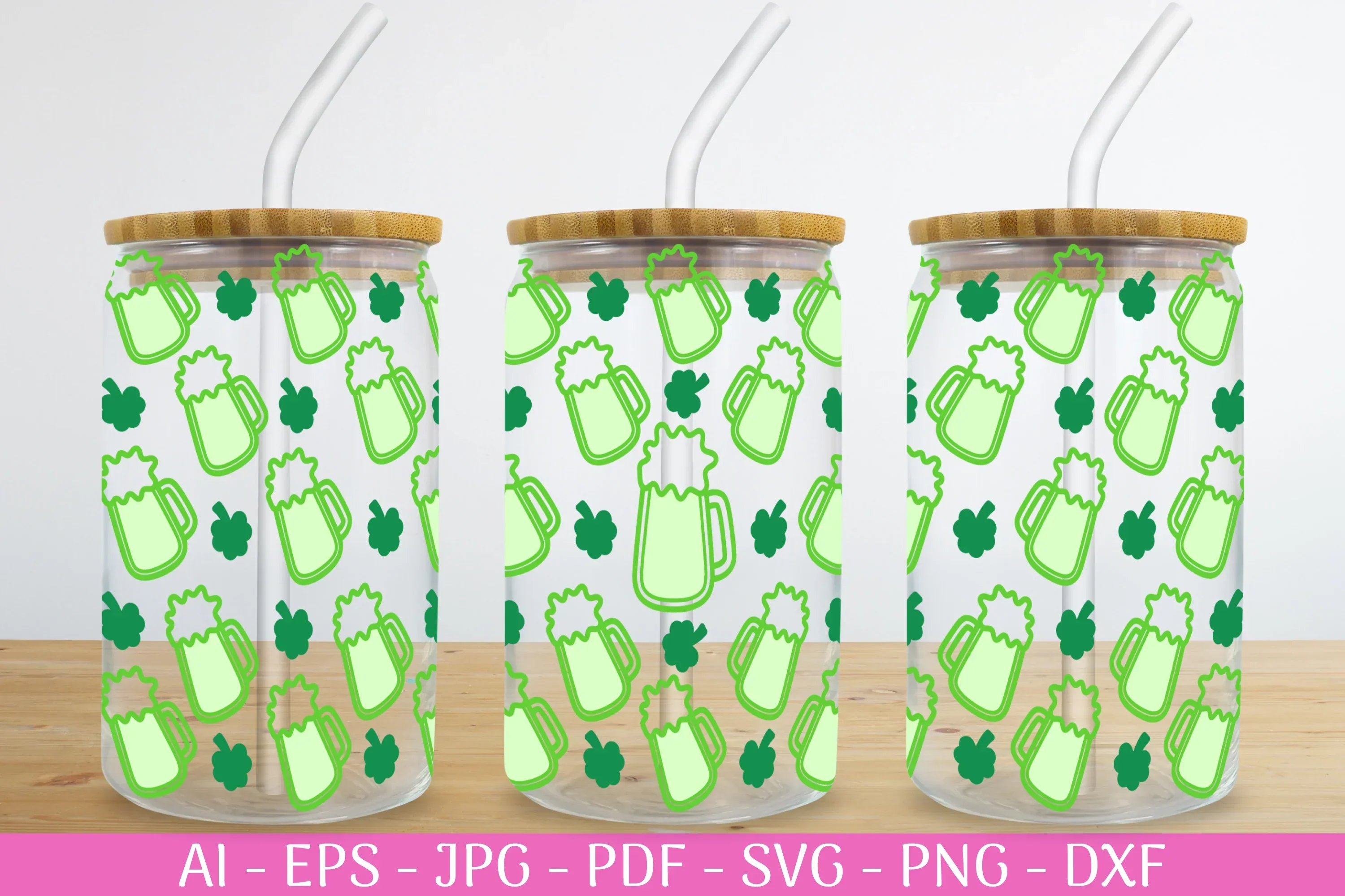 St. Patrick's Day Can Glass Wrap SVG Bundle