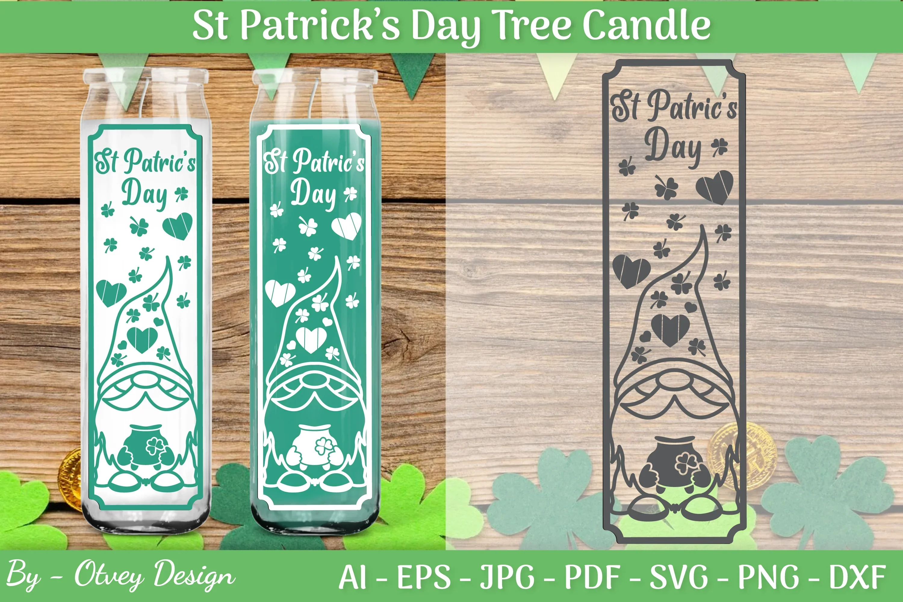 St Patrick's Day Candle Design SVG Bundle