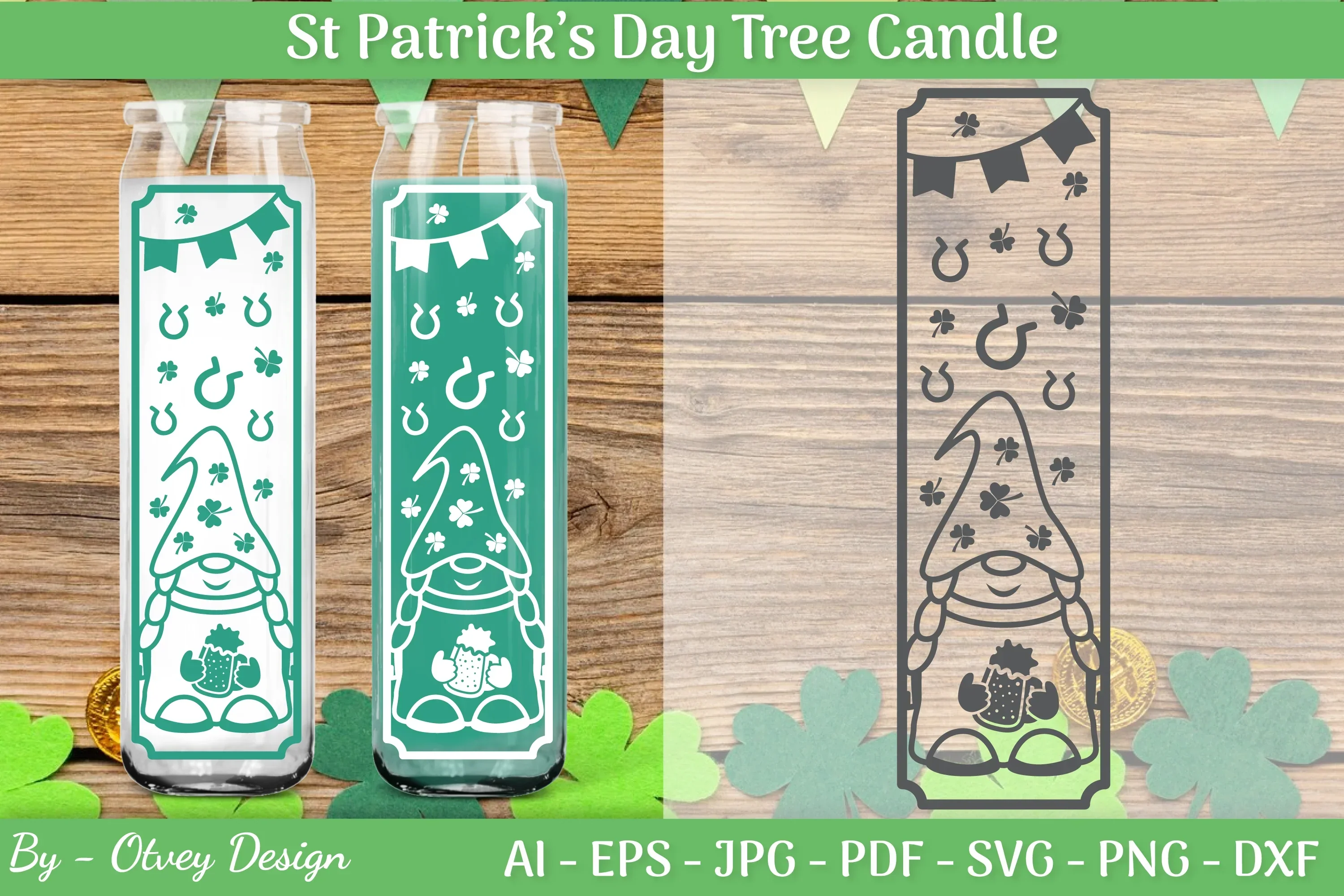 St Patrick's Day Candle Design SVG Bundle