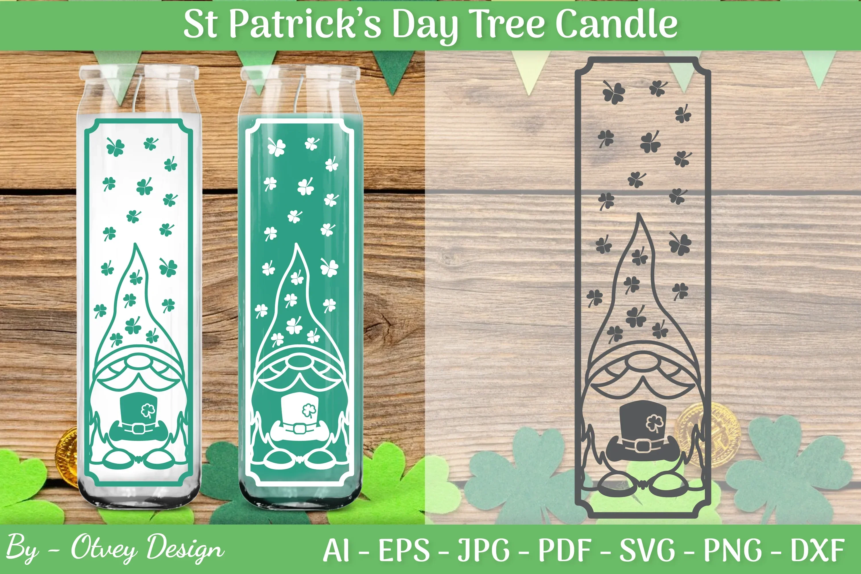 St Patrick's Day Candle Design SVG Bundle